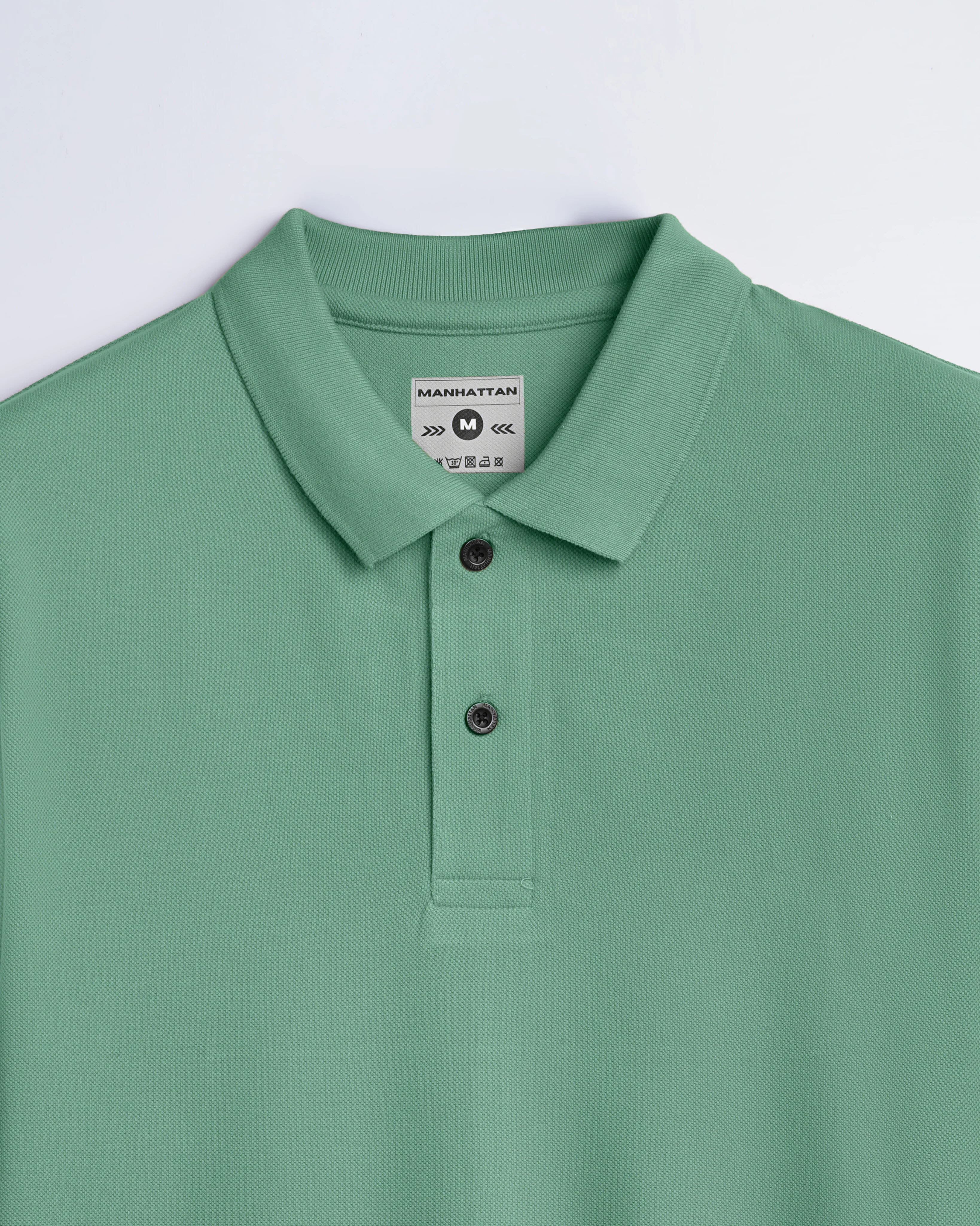 Cotton Polo Full Sleeve Unisex Olive Green Without Pocket - Image 2