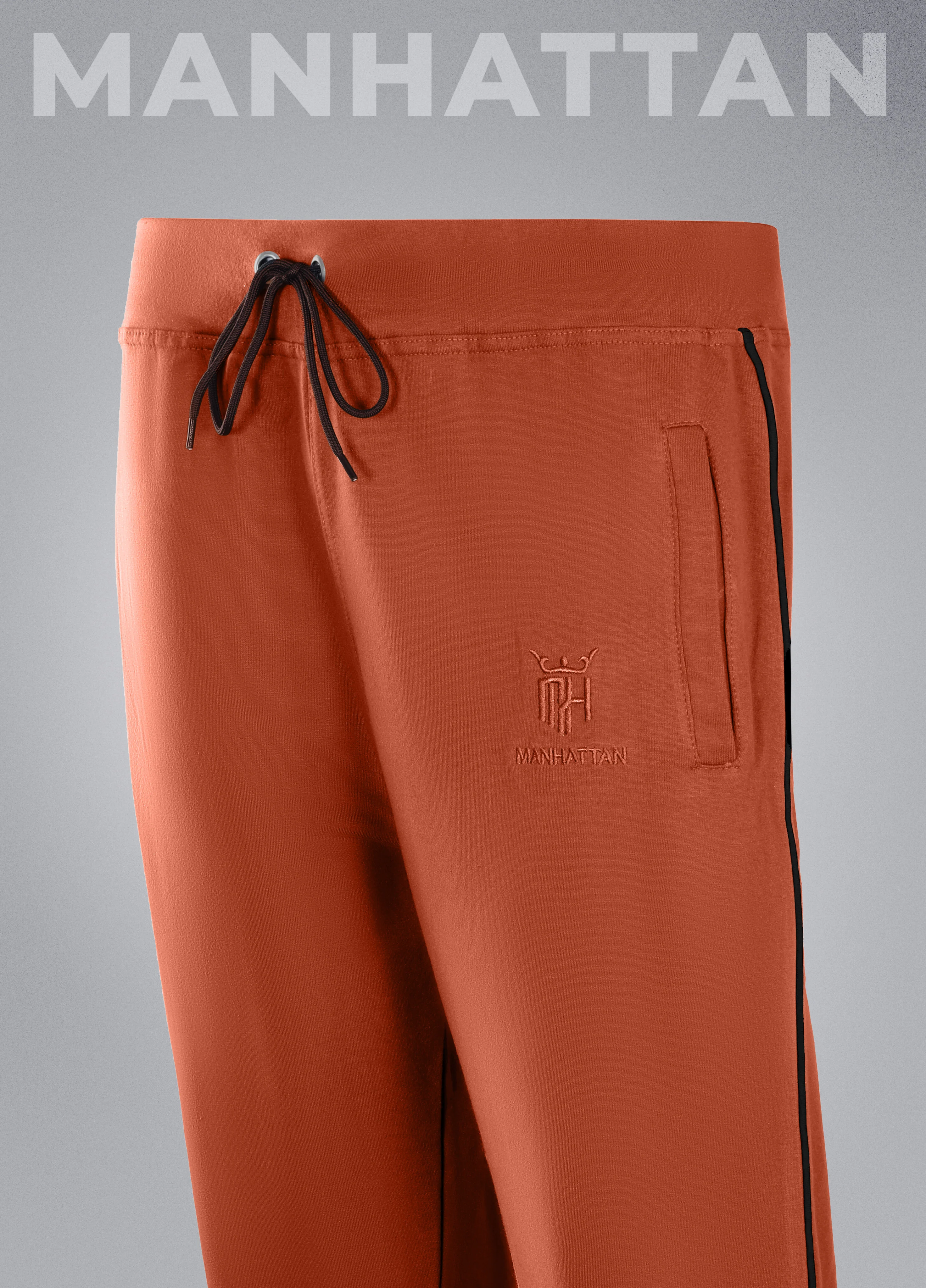 Premium Cotton Rust Track Pant Regular Fit - Image 3