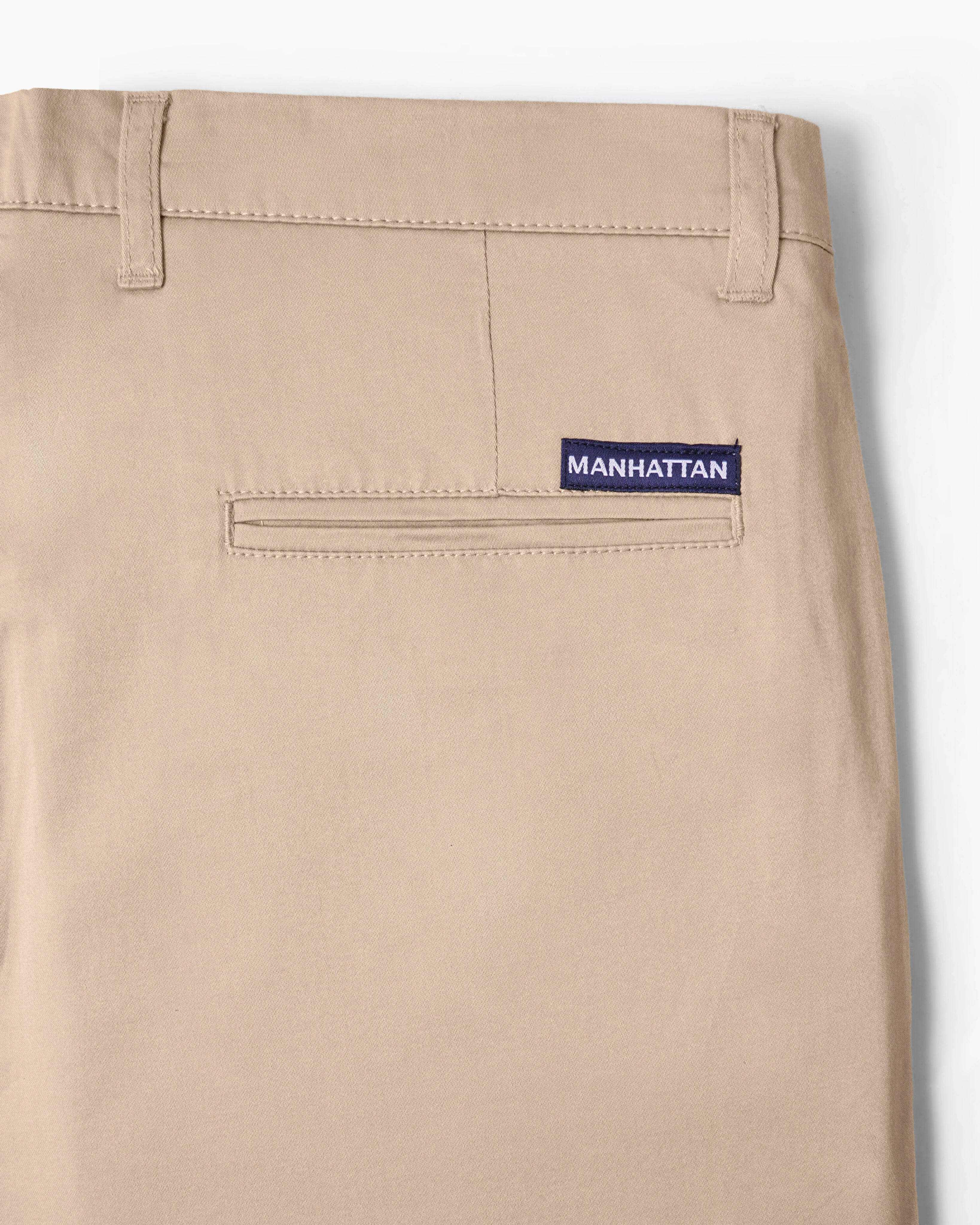 Cotton Casual Pants Beige Satin - Image 4