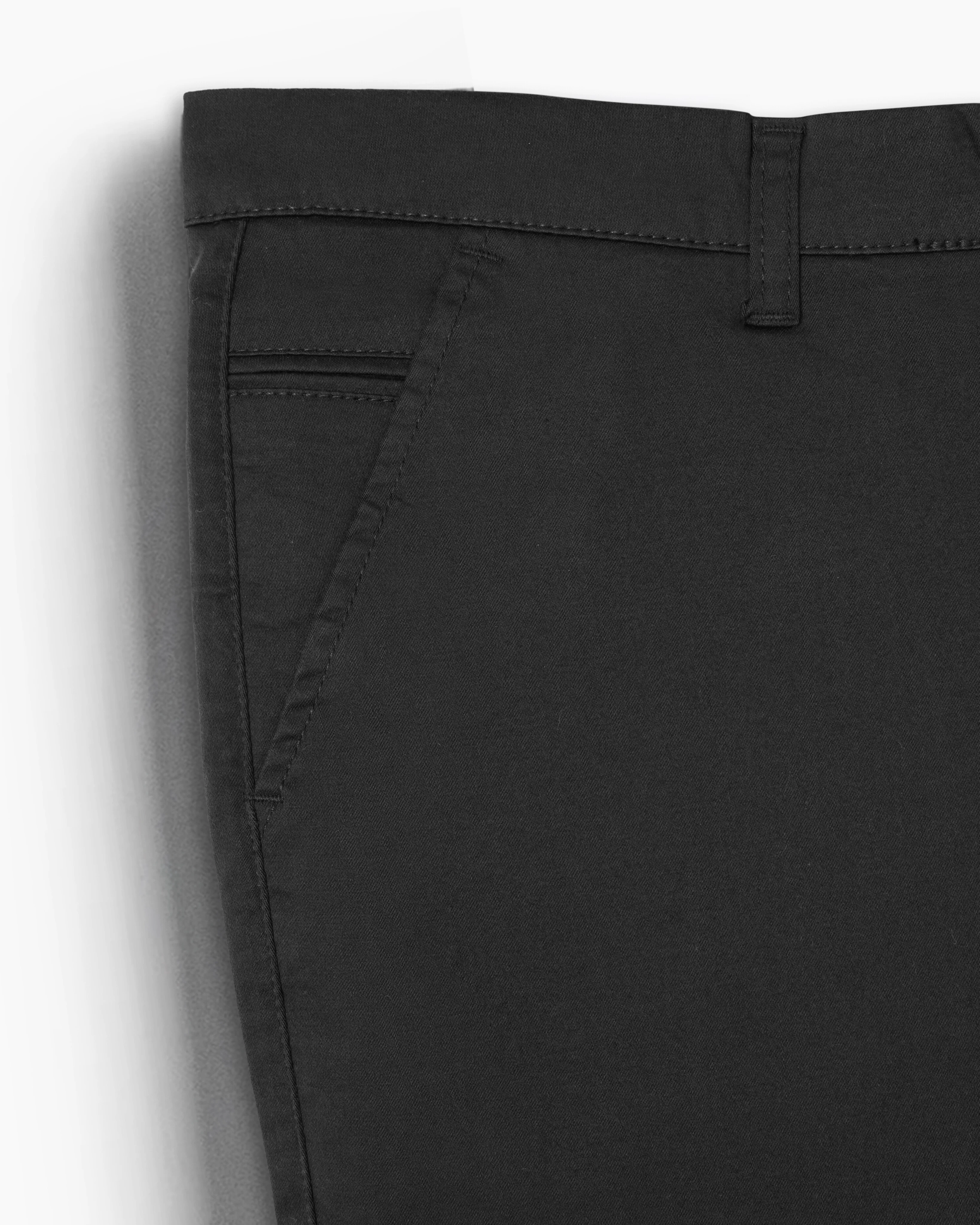 Cotton Casual Pants Black Satin - Image 3