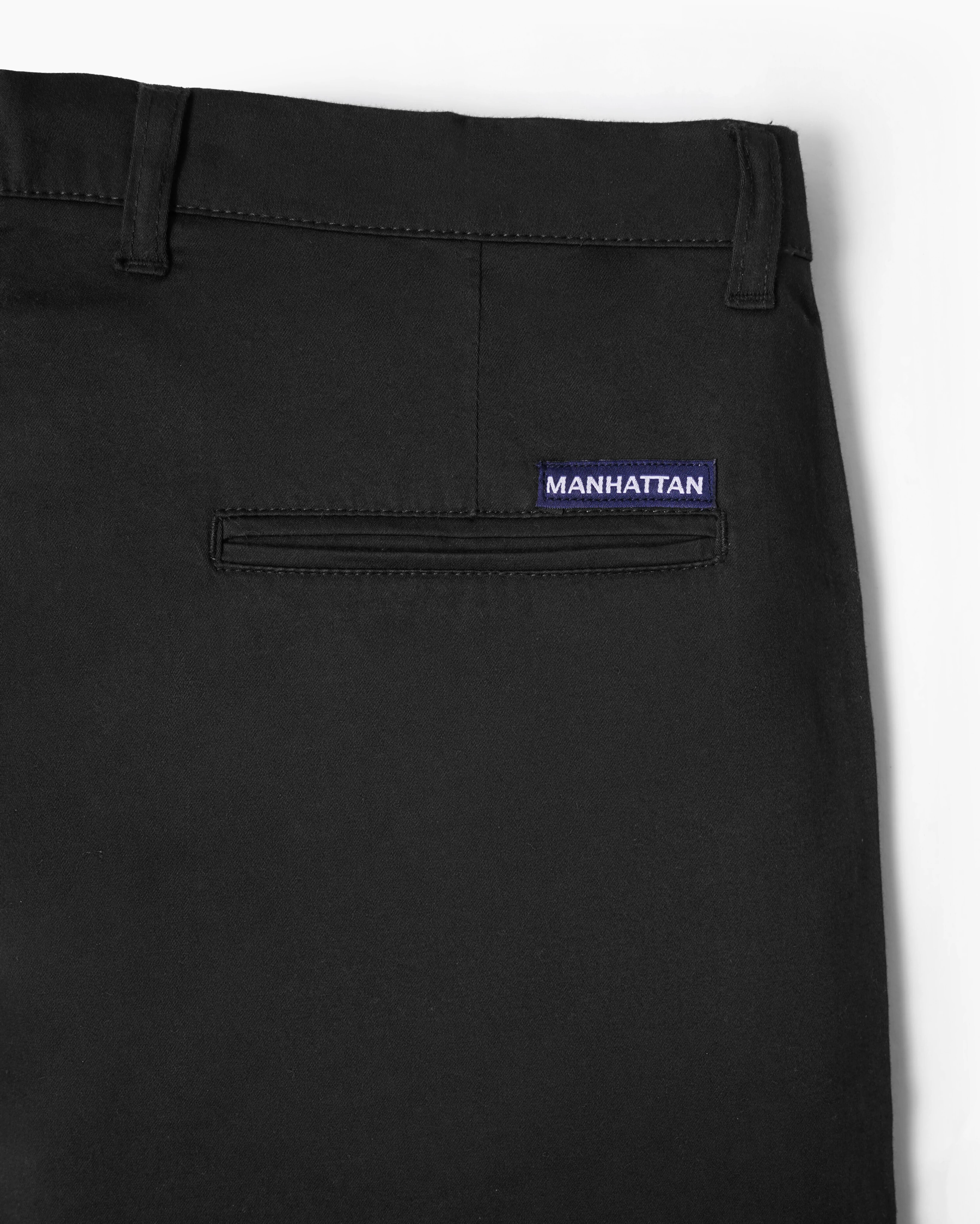 Cotton Casual Pants Black Satin - Image 4