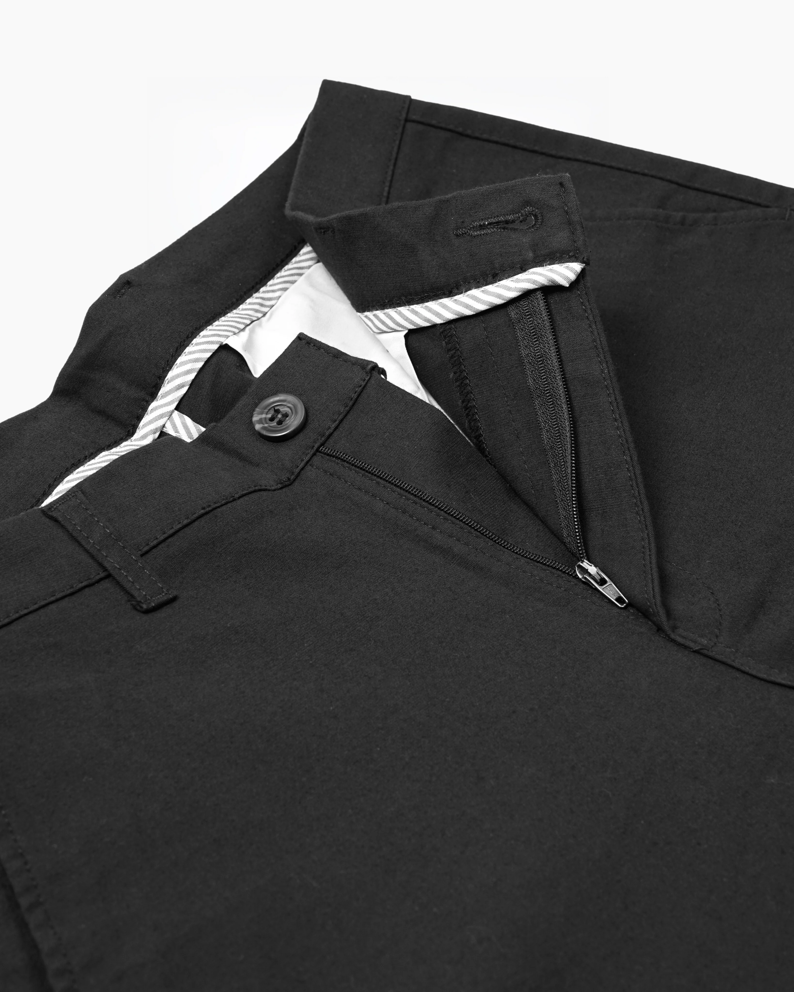 Cotton Casual Pants Black Tussar - Image 2