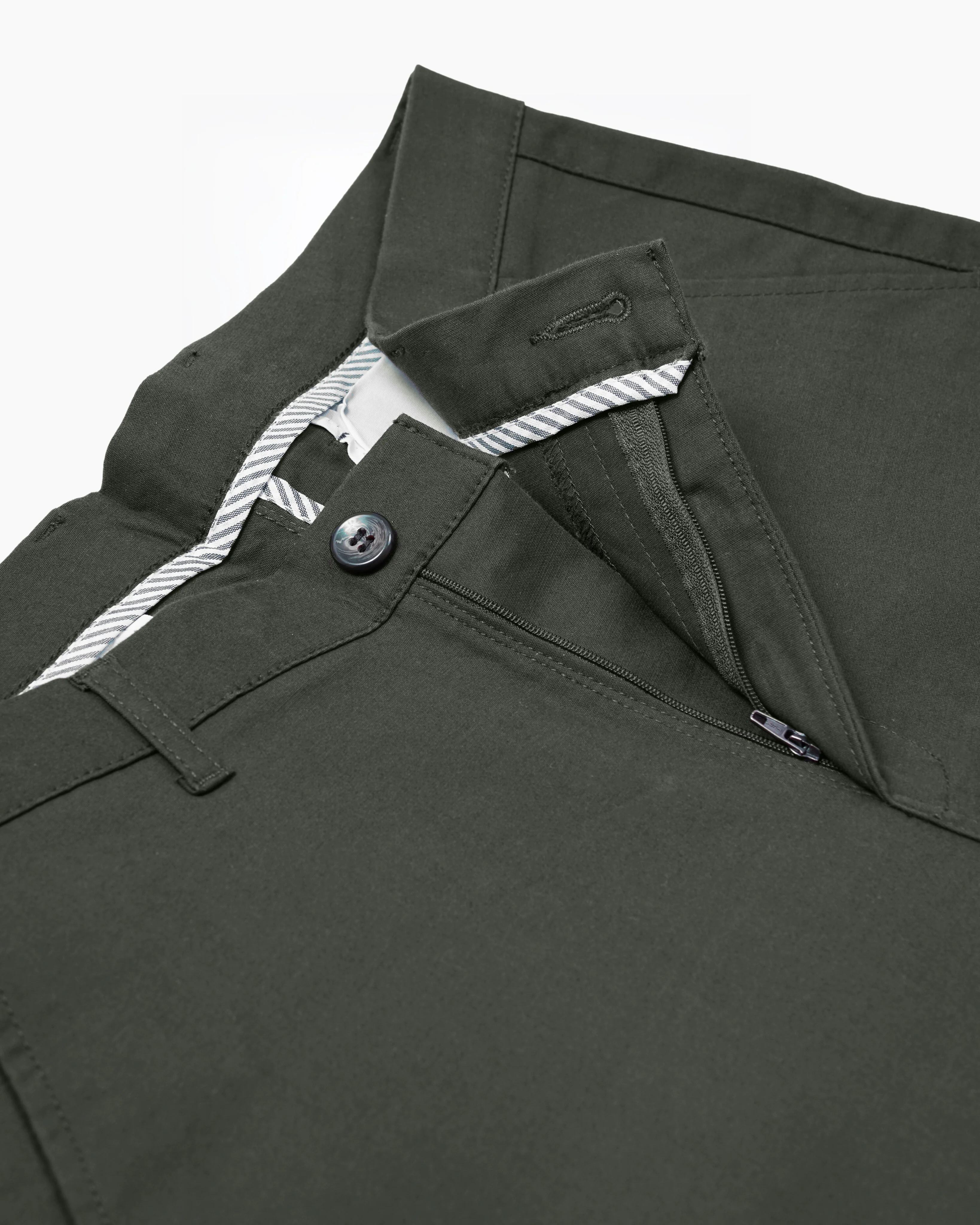 Cotton Casual Pants Dark Green Tussar - Image 2