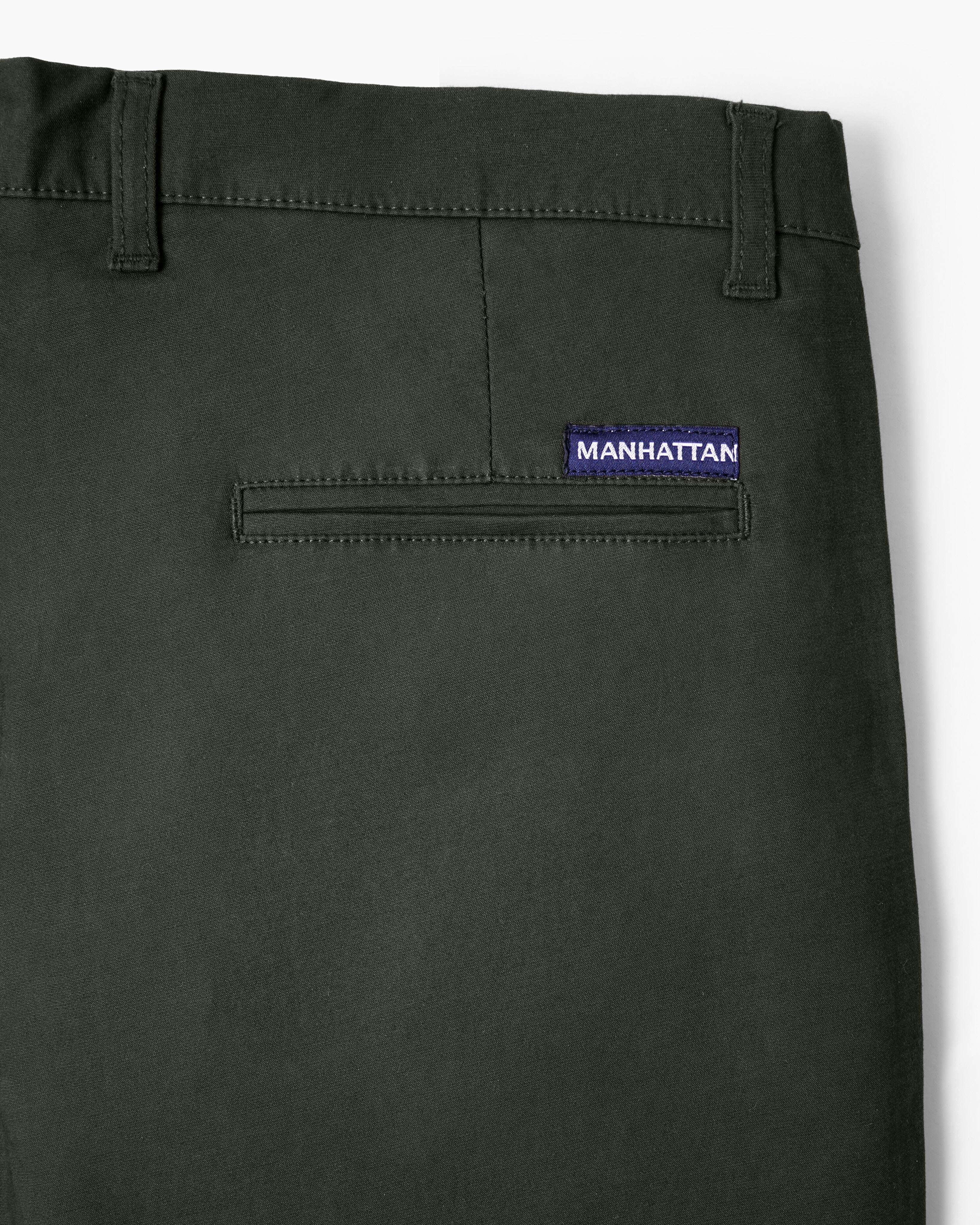 Cotton Casual Pants Dark Green Tussar - Image 4