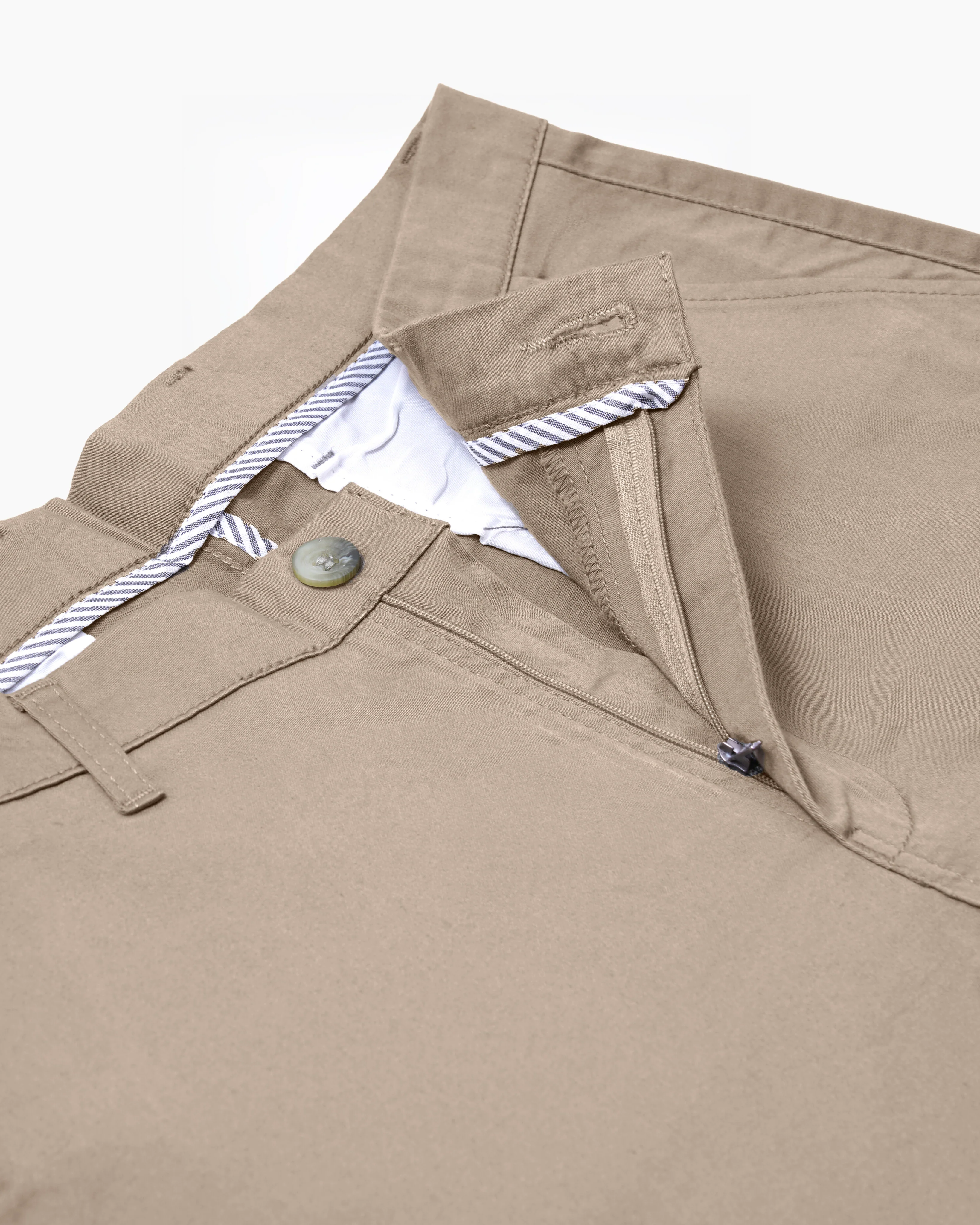 Cotton Casual Pants Khaki Satin - Image 2