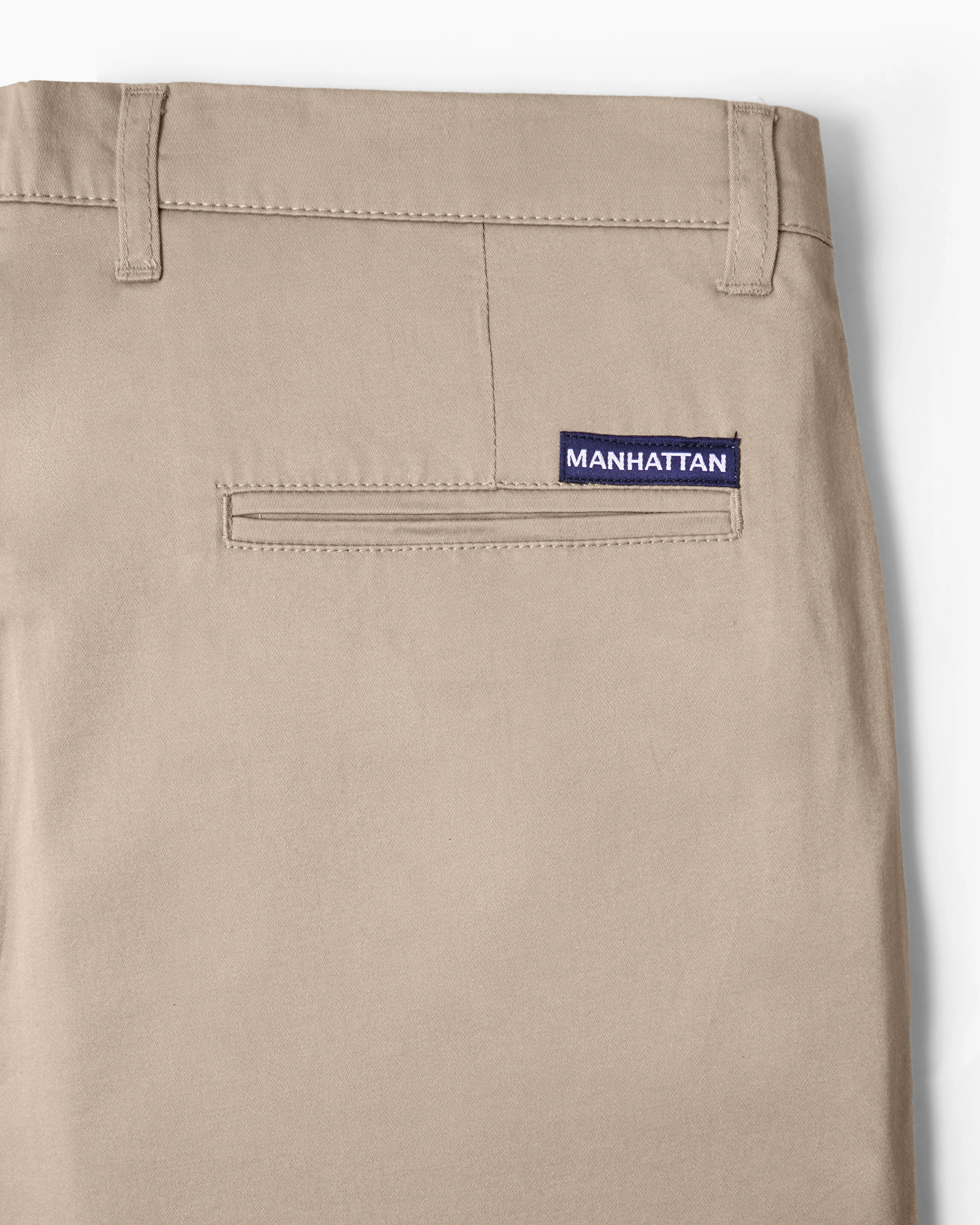 Cotton Casual Pants Khaki Satin - Image 4