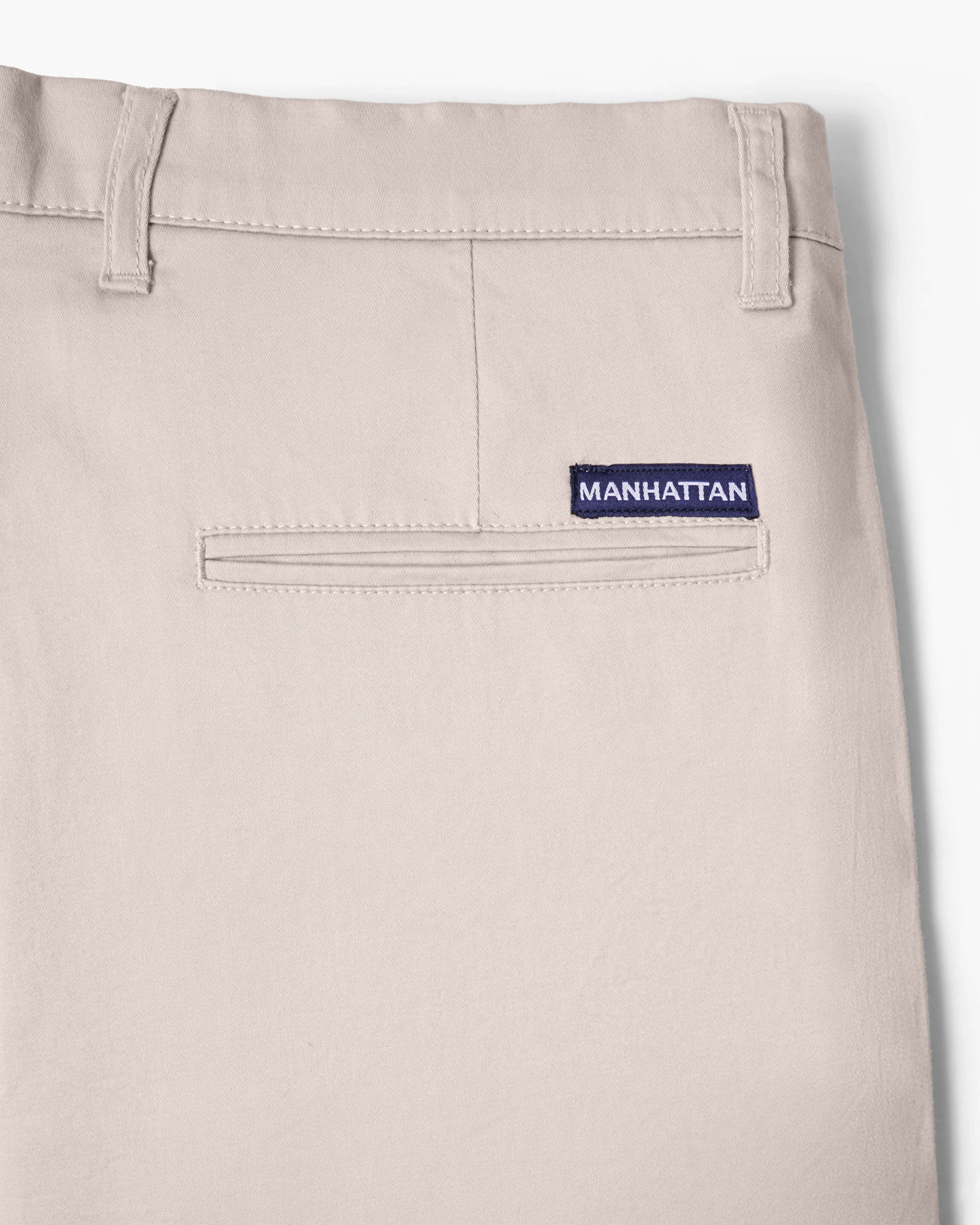Cotton Casual Pants Light Cream Satin - Image 4