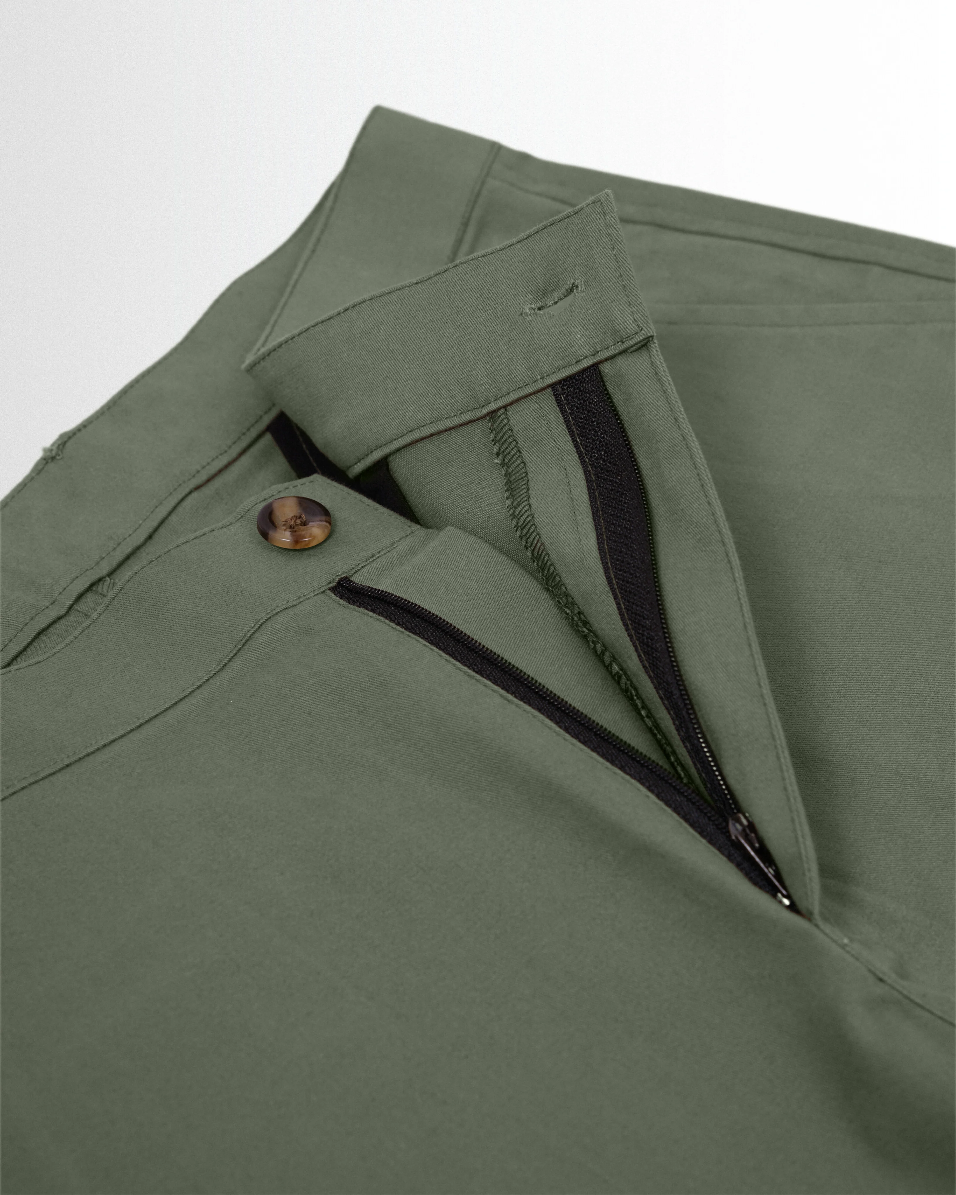 Cotton Casual Pants Light Green - Image 3