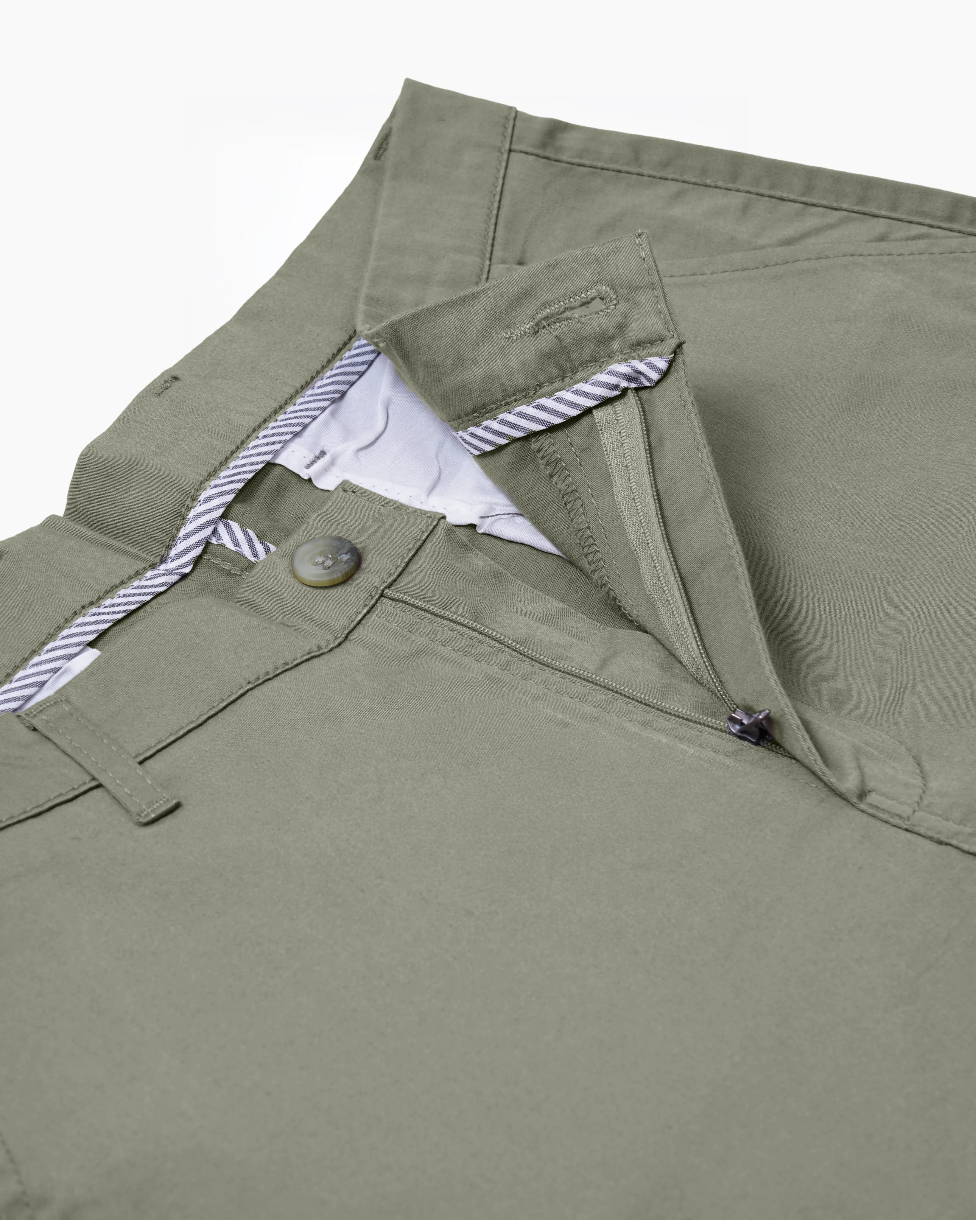 Cotton Casual Pants Light Green Satin - Image 2