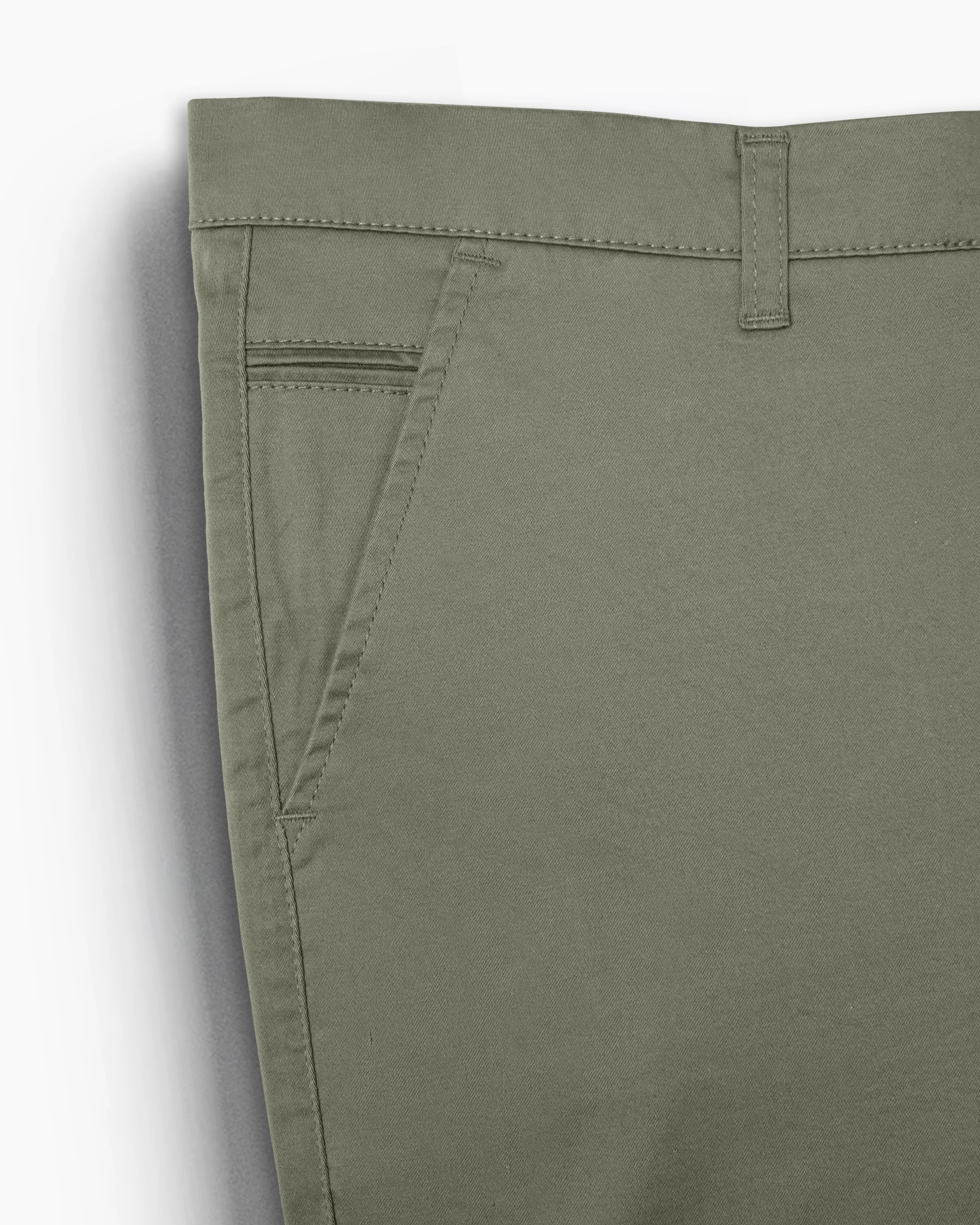 Cotton Casual Pants Light Green Satin - Image 3