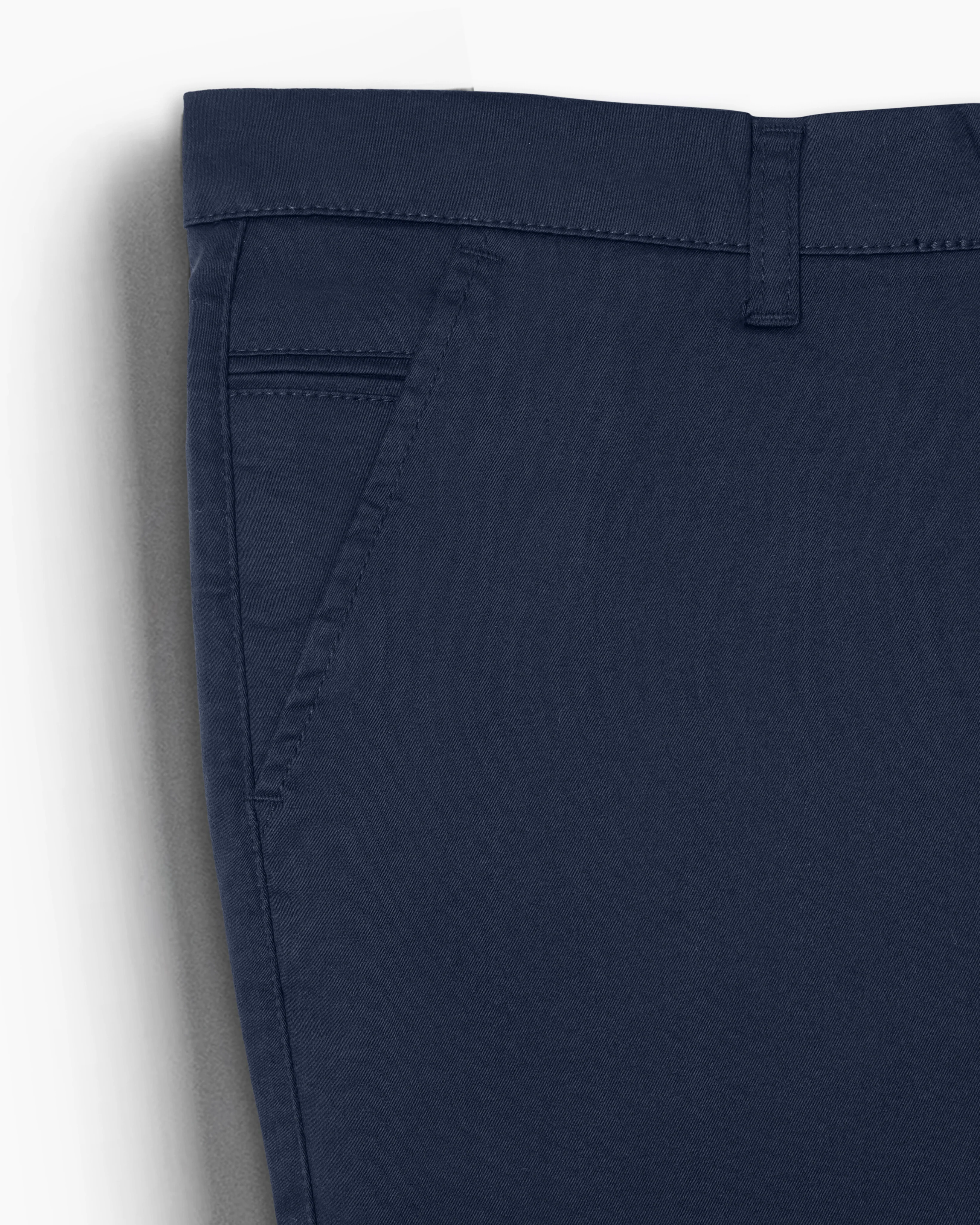 Cotton Casual Pants Navy Satin - Image 3