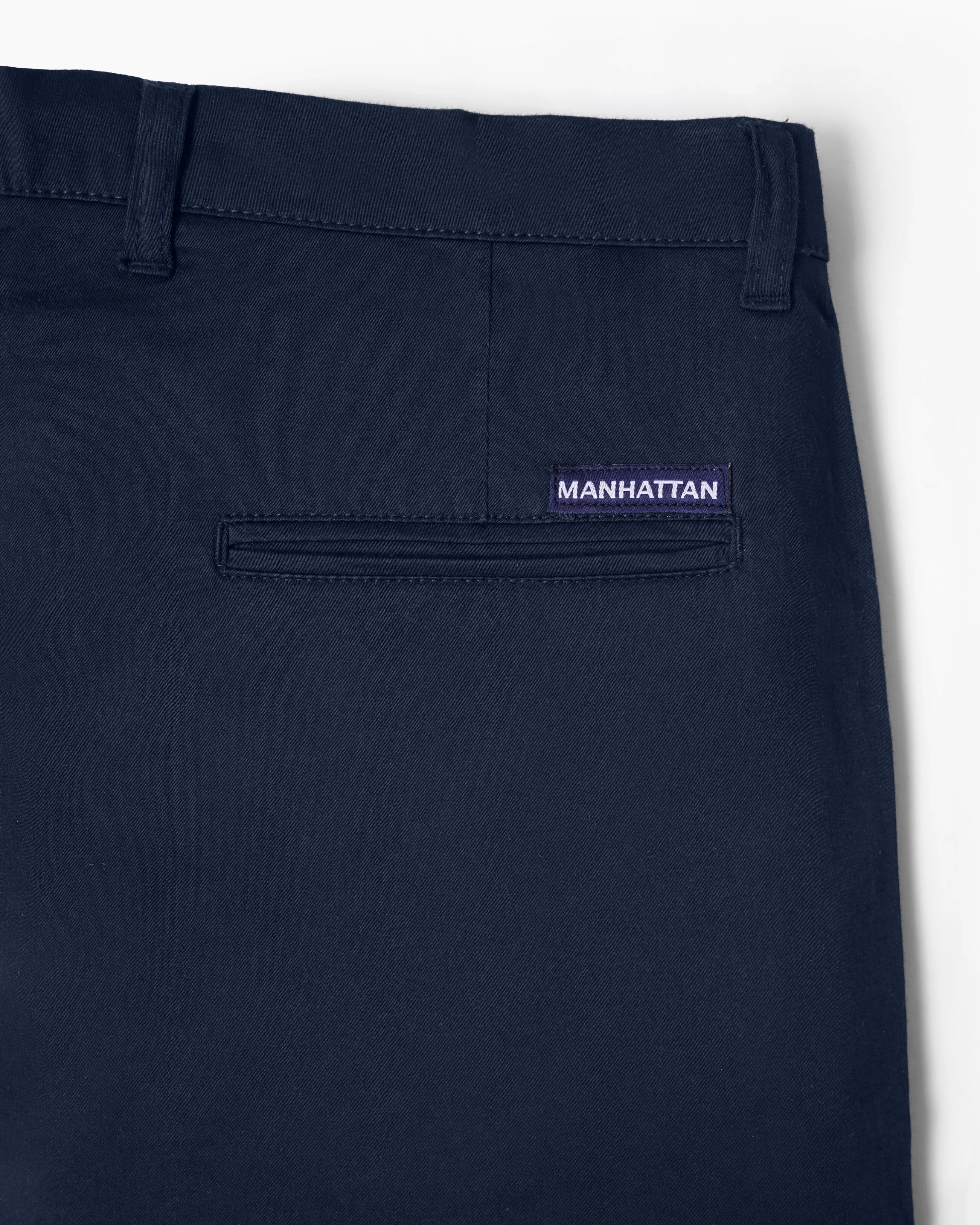 Cotton Casual Pants Navy Satin - Image 4