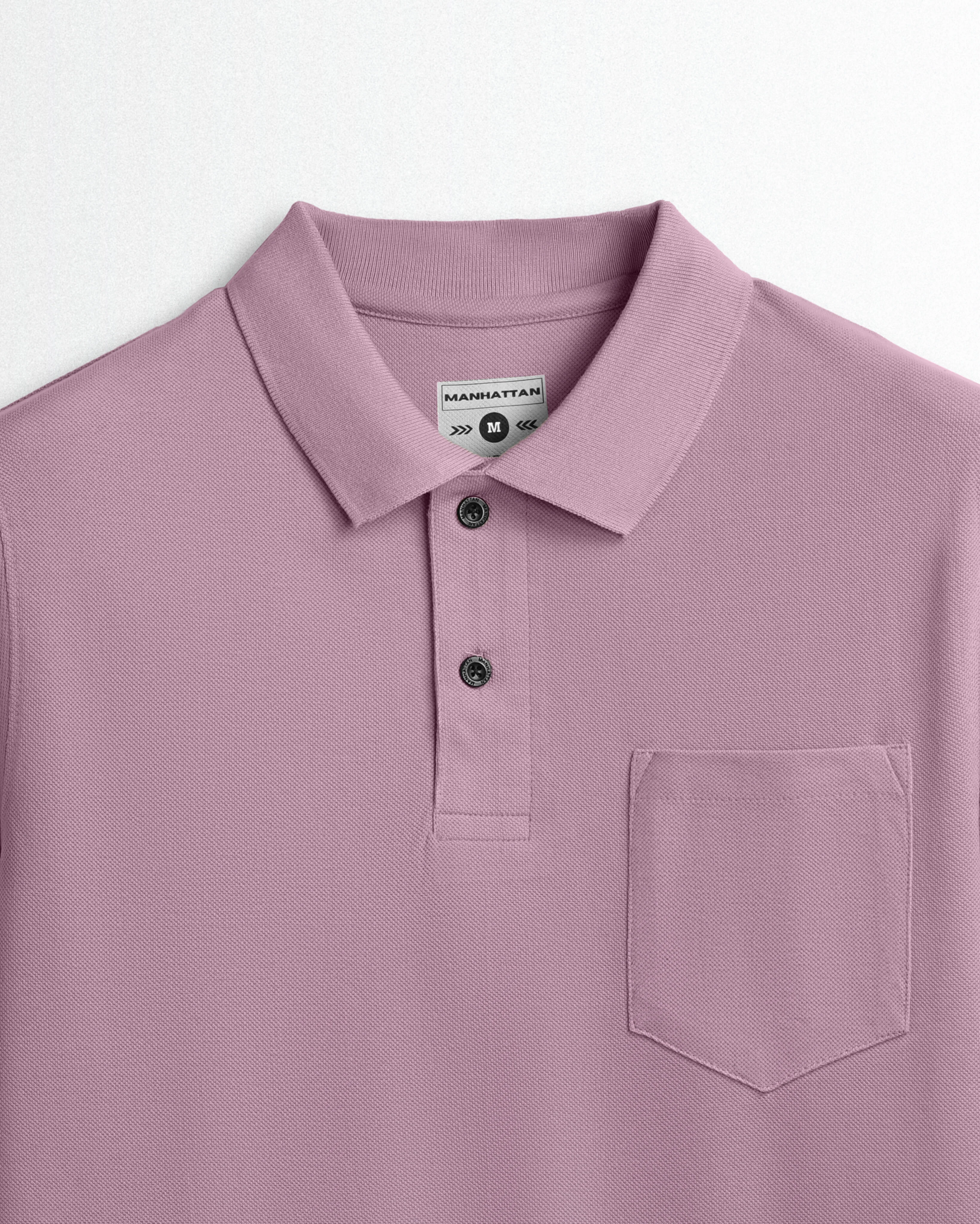 Cotton Polo Full Sleeve Pocket Unisex Soft Berry - Image 2