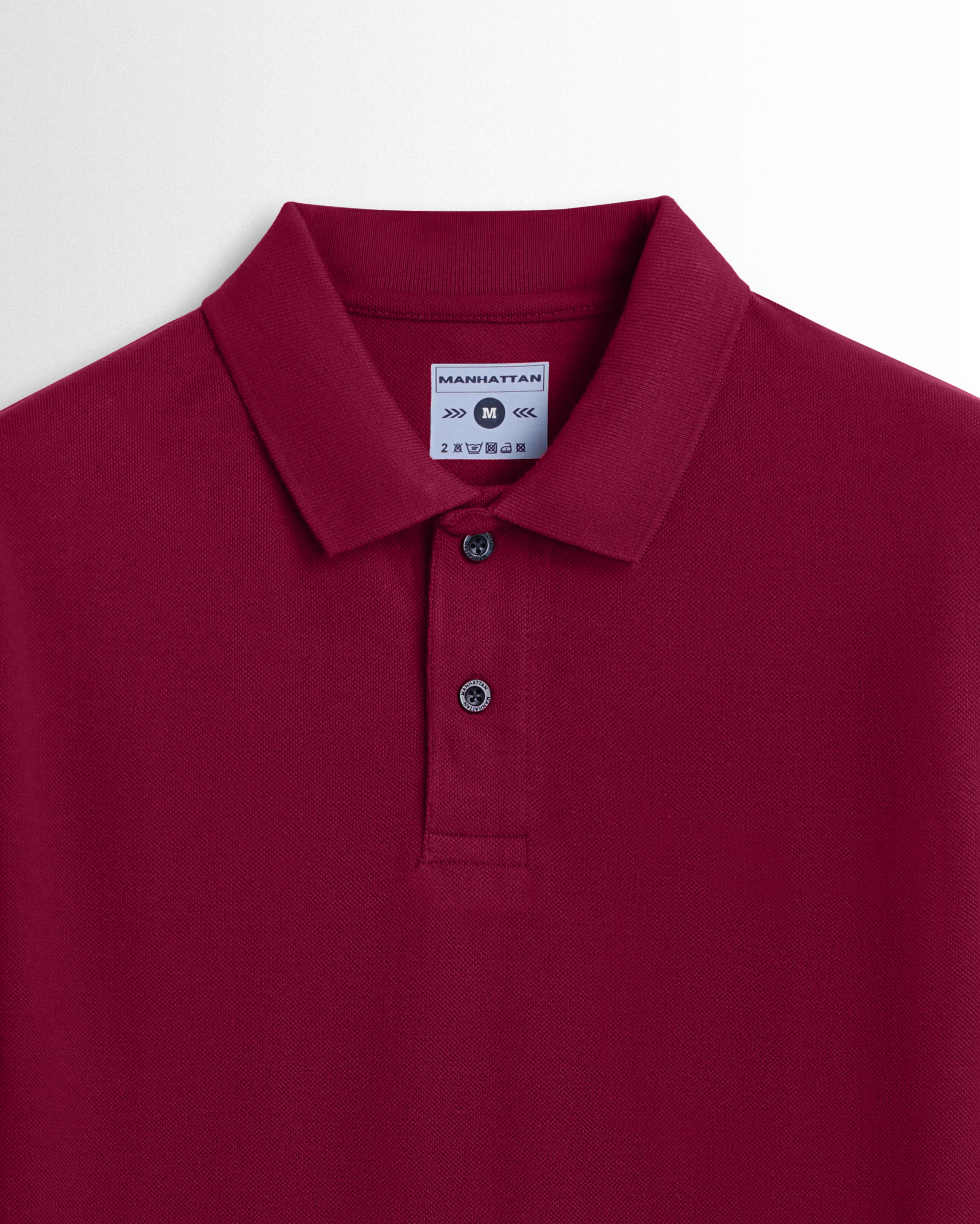 Cotton Polo Full Sleeve Unisex Wine Red Without Pocket - Image 2