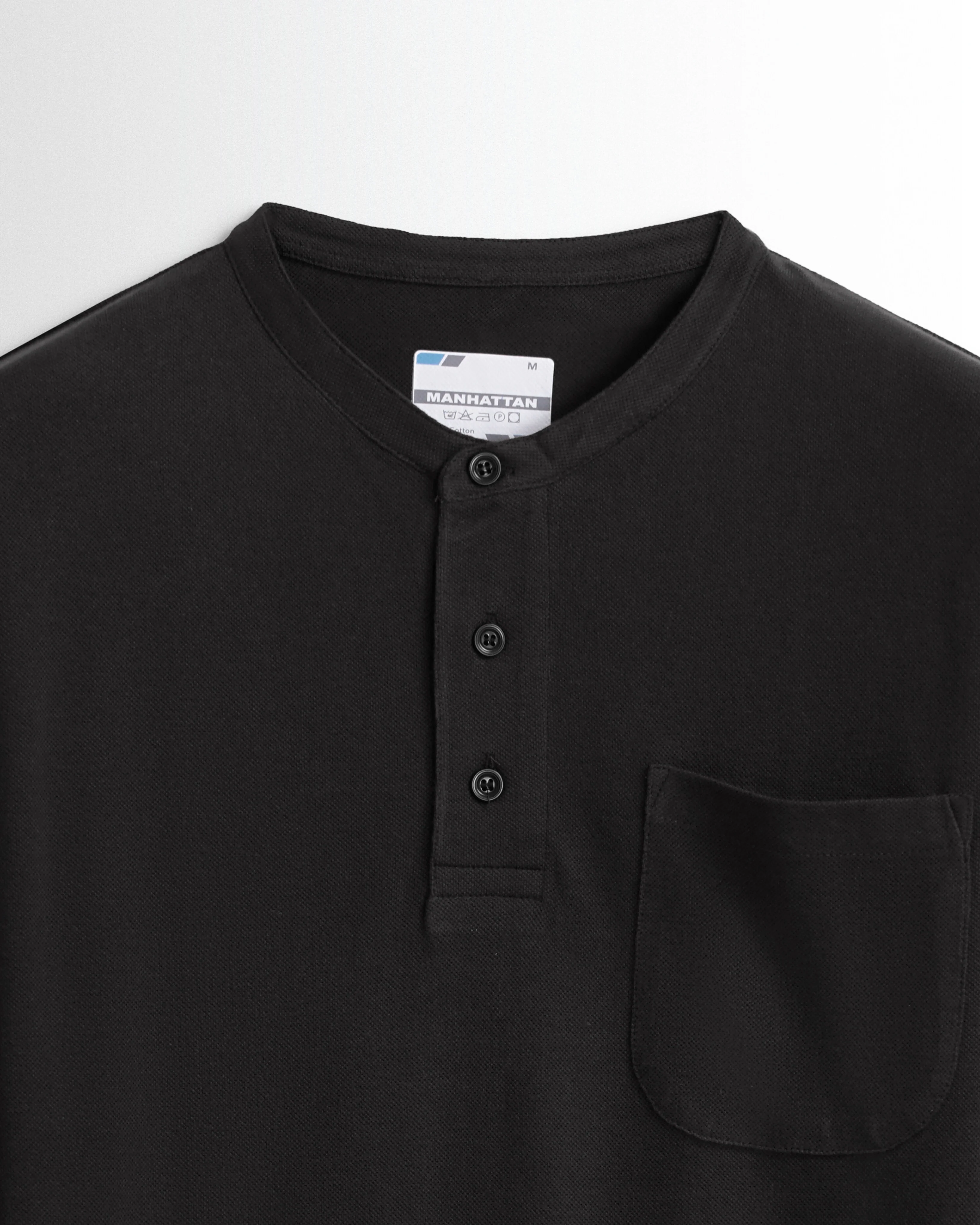 Henley Pocket Full Sleeve Black - Image 2