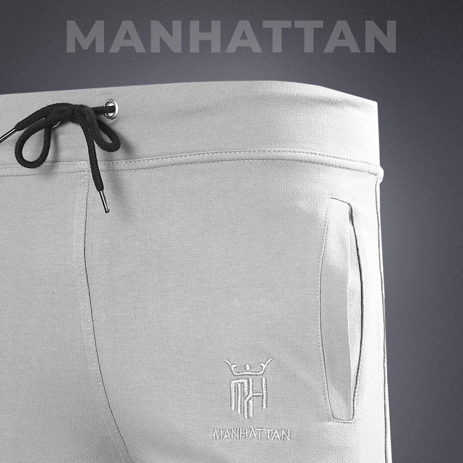 Premium Cotton Cement Grey 3/4 Shorts Regular Fit - Image 4