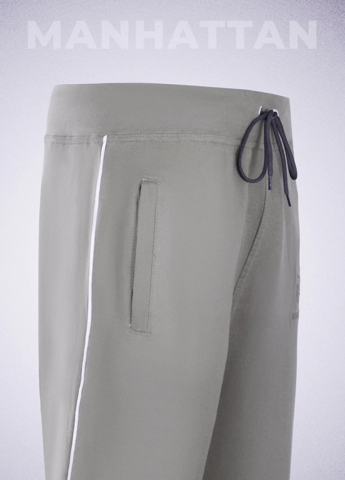 Premium Cotton Cement Grey Track Pant Regular Fit - Image 3