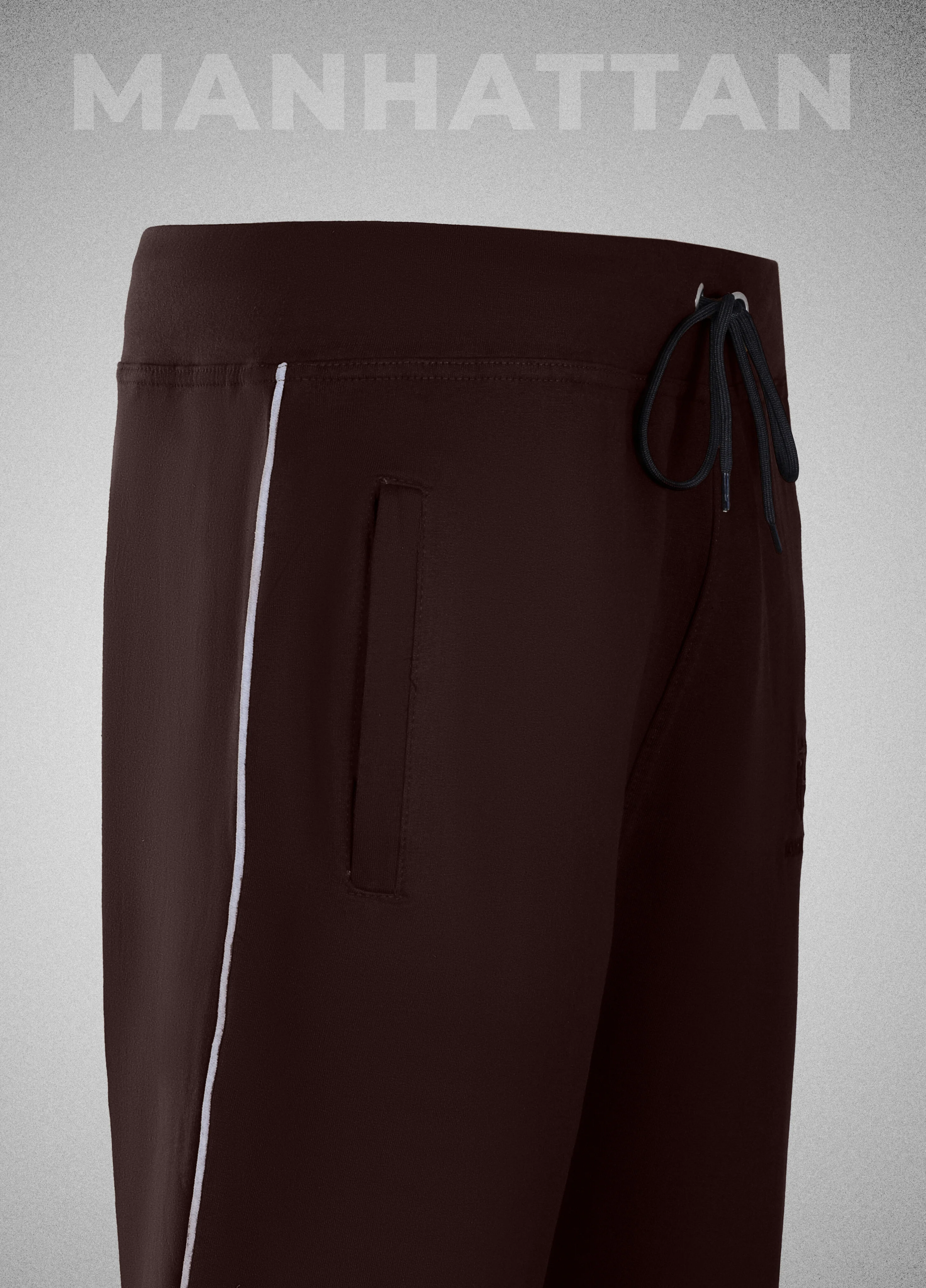Premium Cotton Coffee Brown Track Pant Regular Fit - Image 3