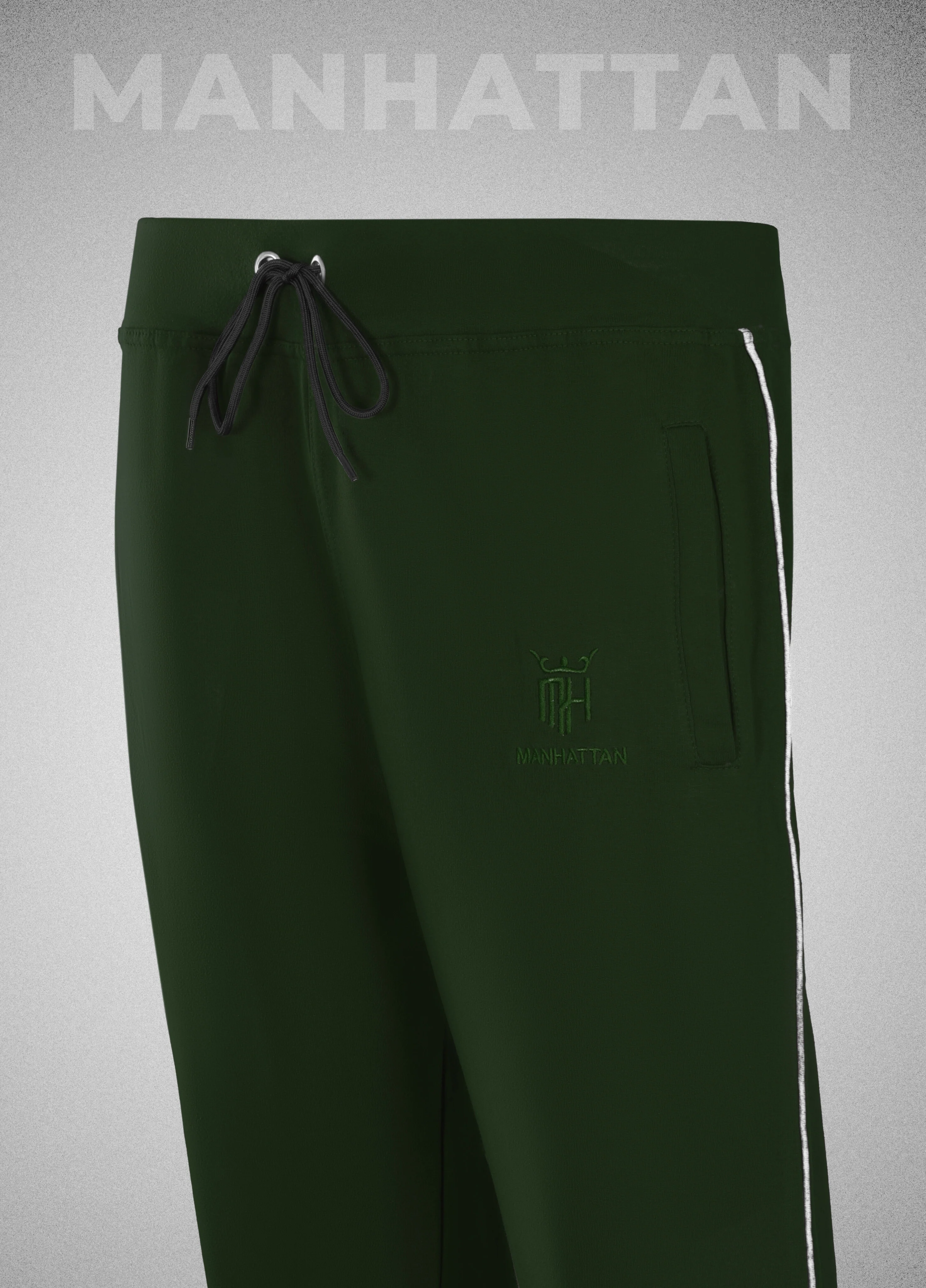 Premium Cotton Military Green Track Pant Regular Fit - Image 3