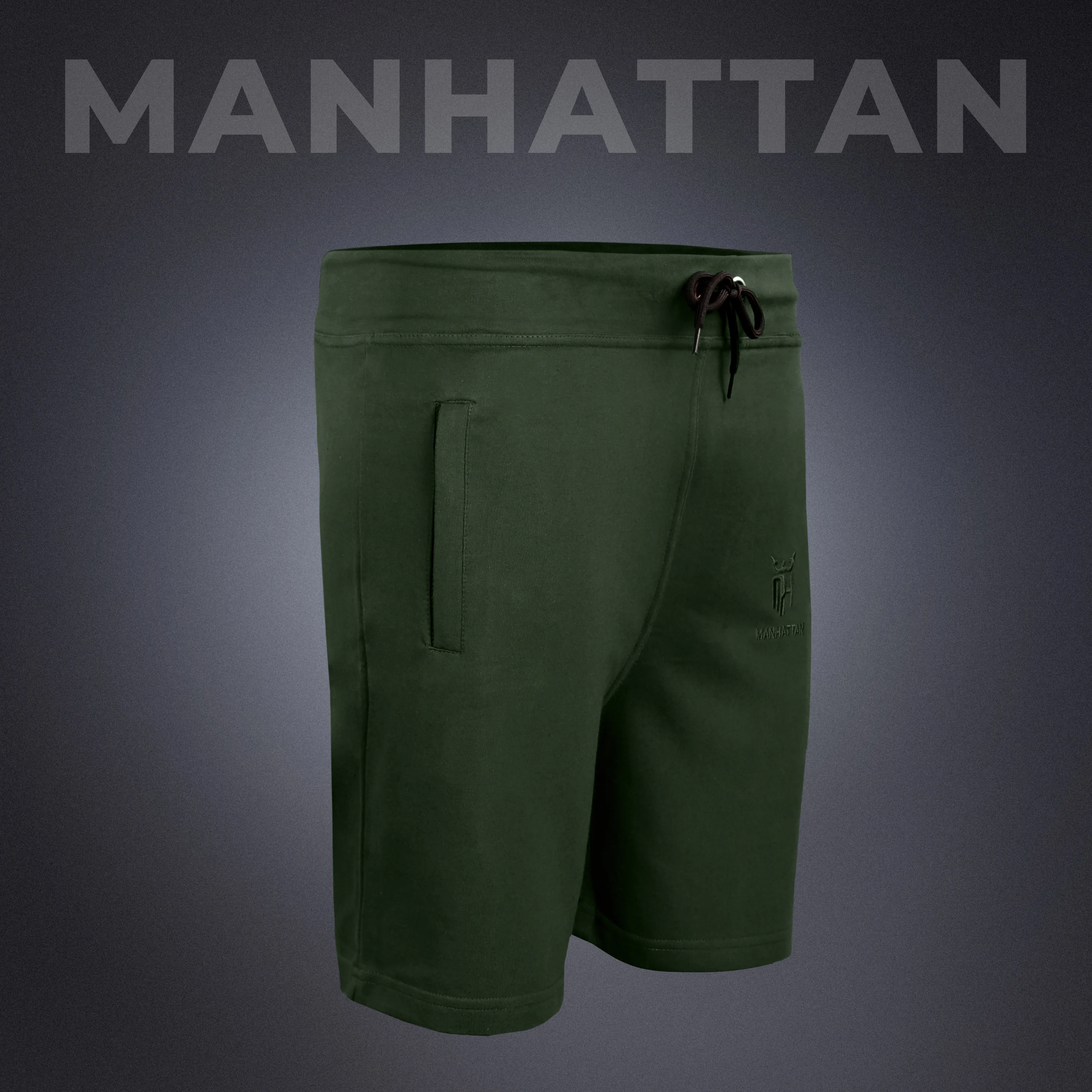 Premium Cotton Military Green Shorts Regular Fit - Image 3
