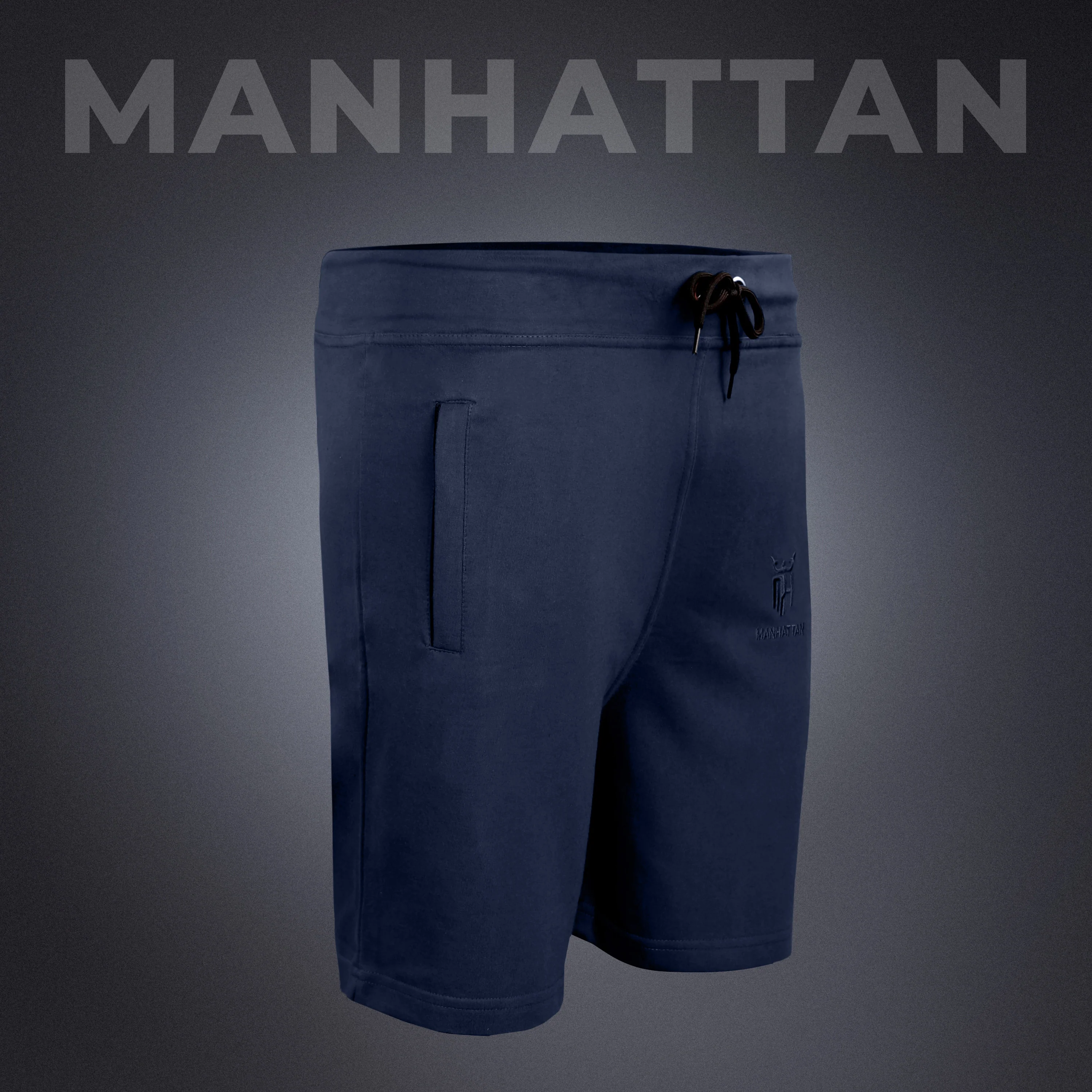 Premium Cotton Navy Blue Shorts Regular Fit - Image 2
