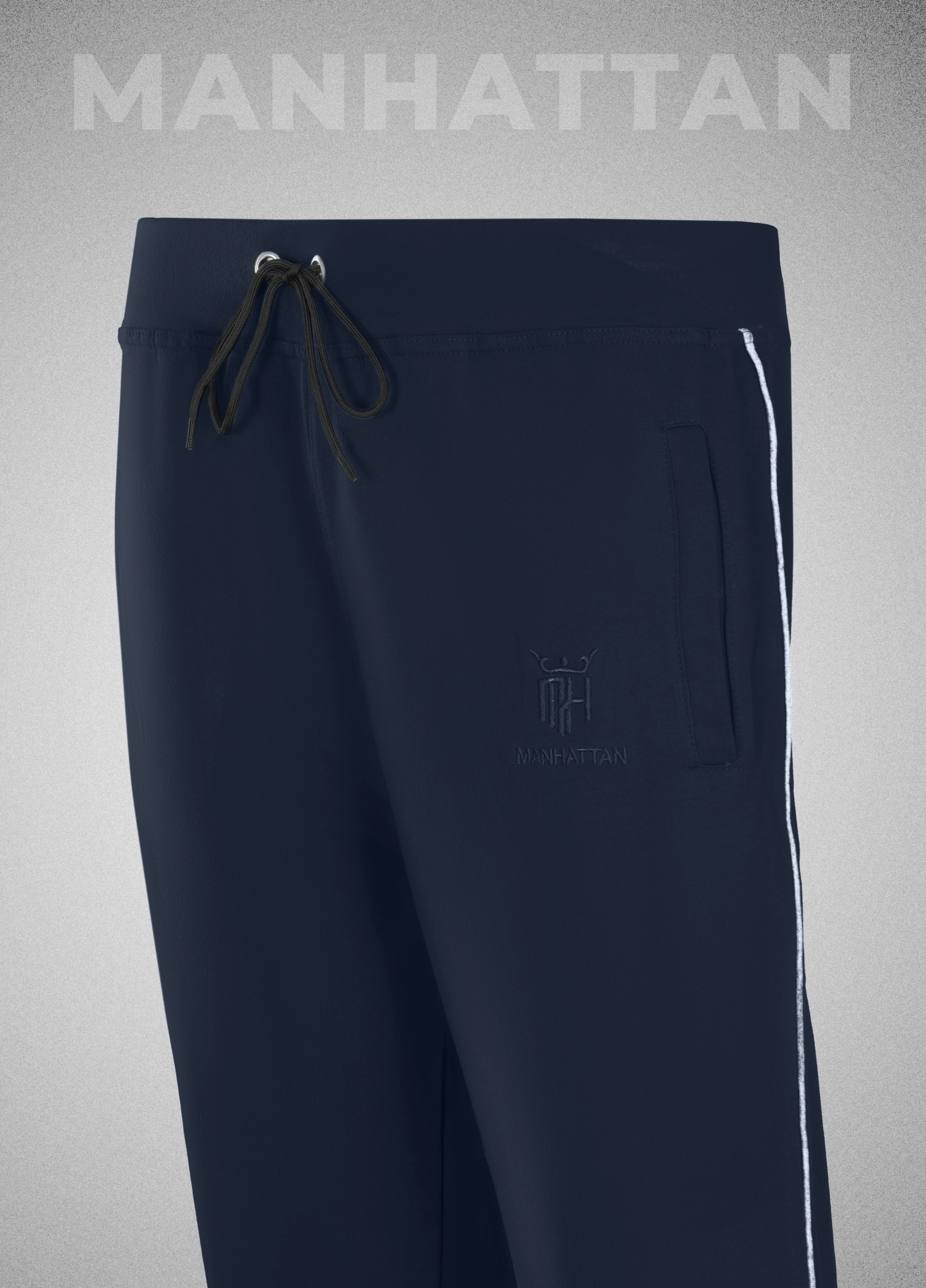 Premium Cotton Navy Blue Track Pant Regular Fit - Image 3