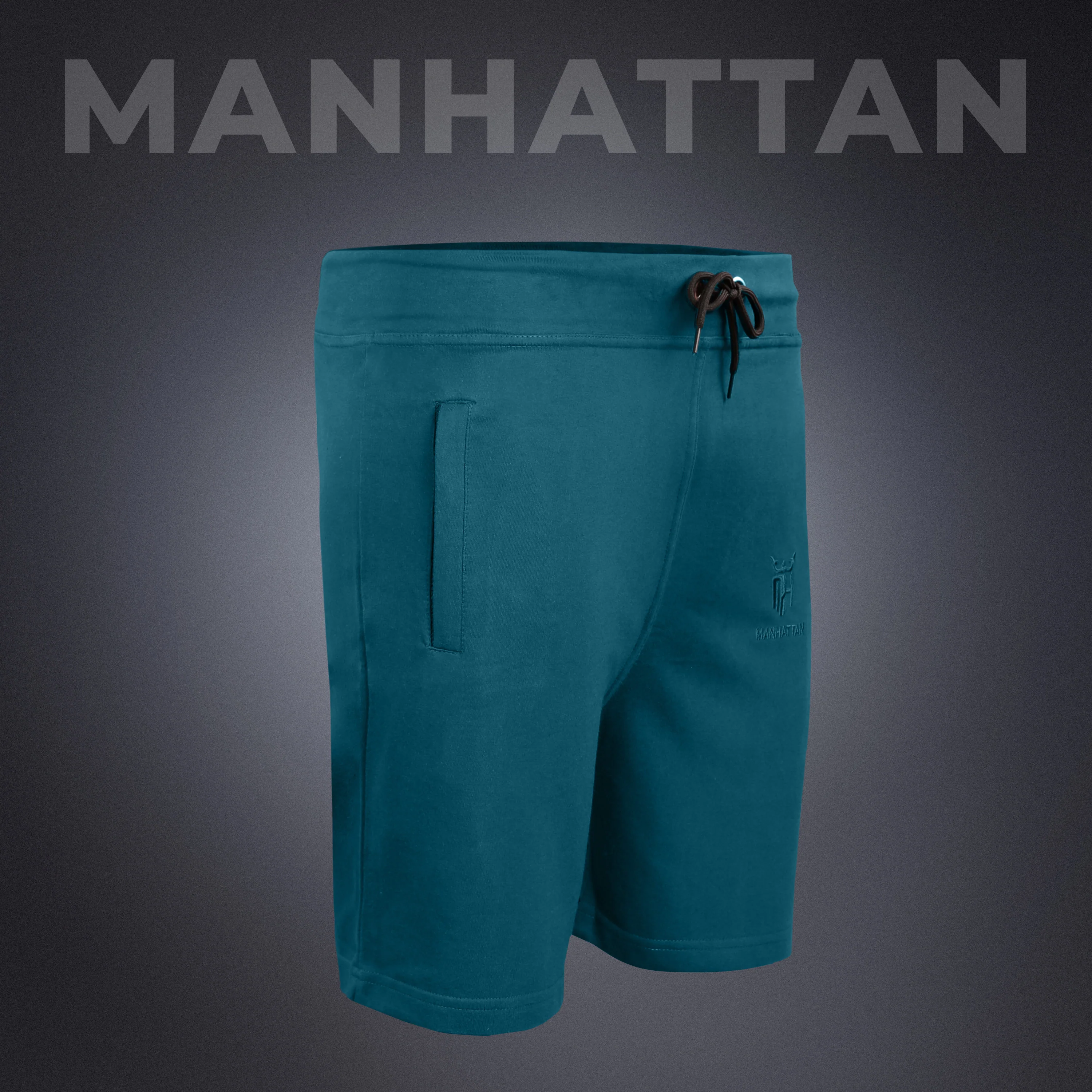 Premium Cotton Teal Blue Shorts Regular Fit - Image 3