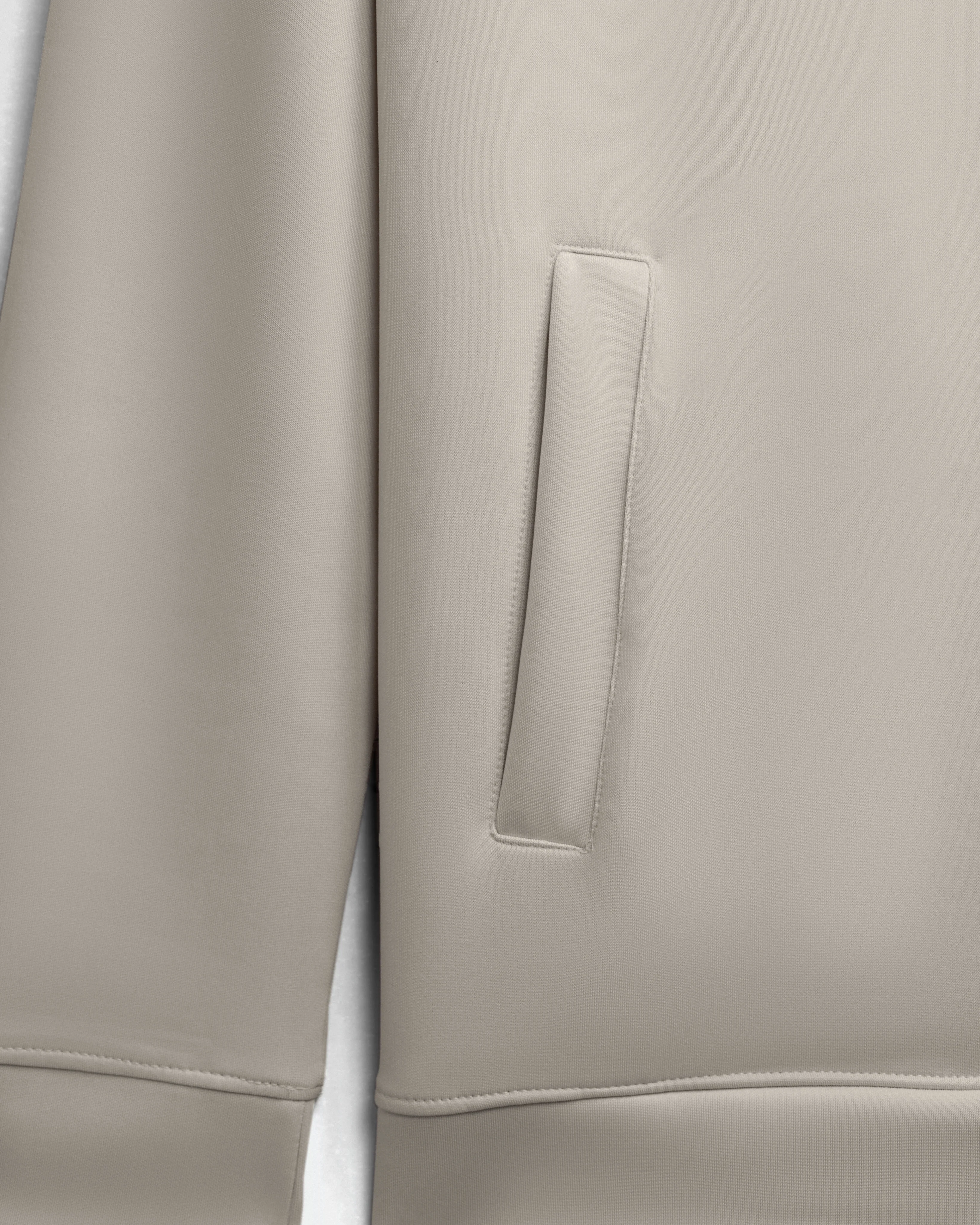Premium Hineck Zipper Jacket Unisex Beige - Image 3