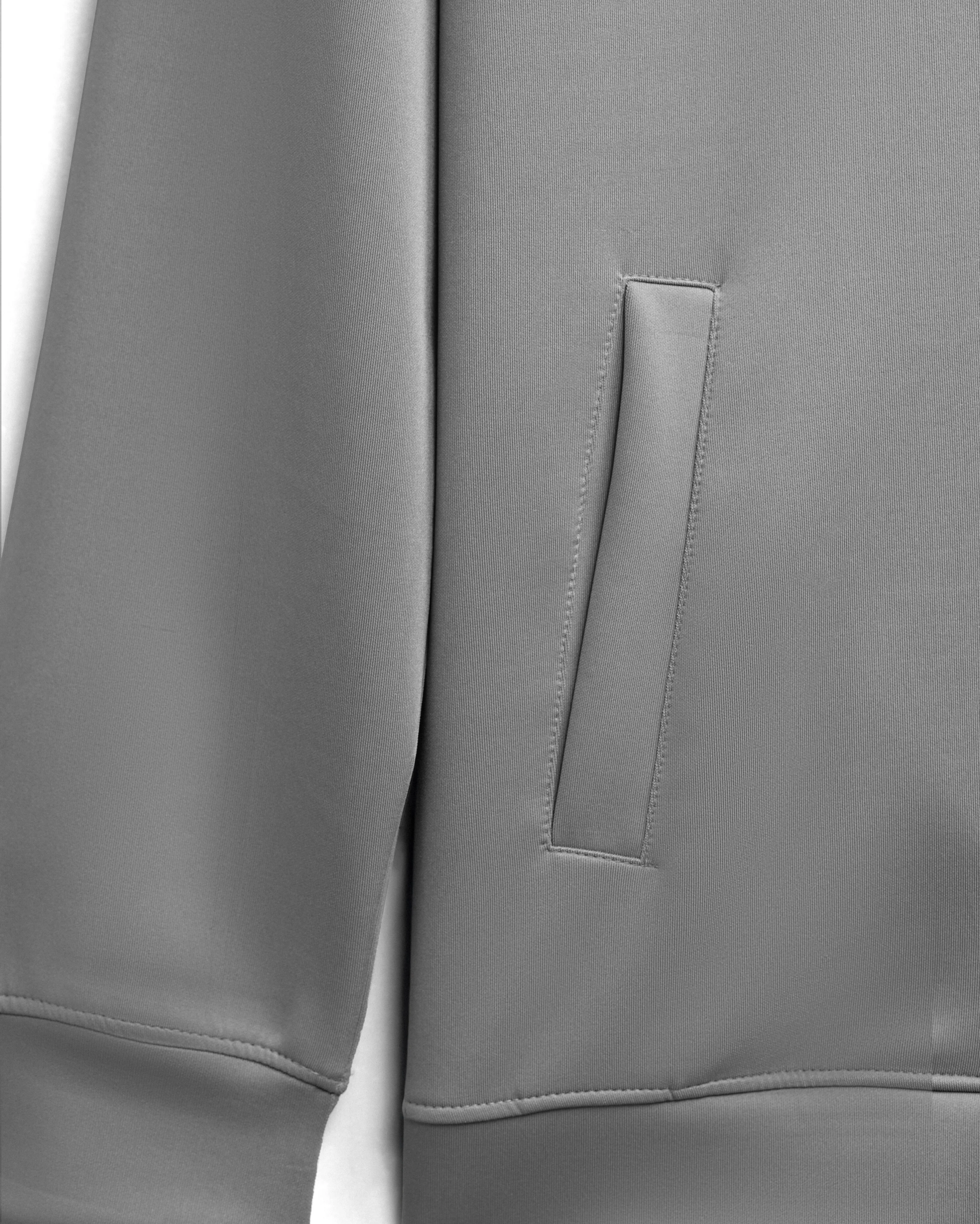 Premium Hineck Zipper Jacket Unisex Grey - Image 3