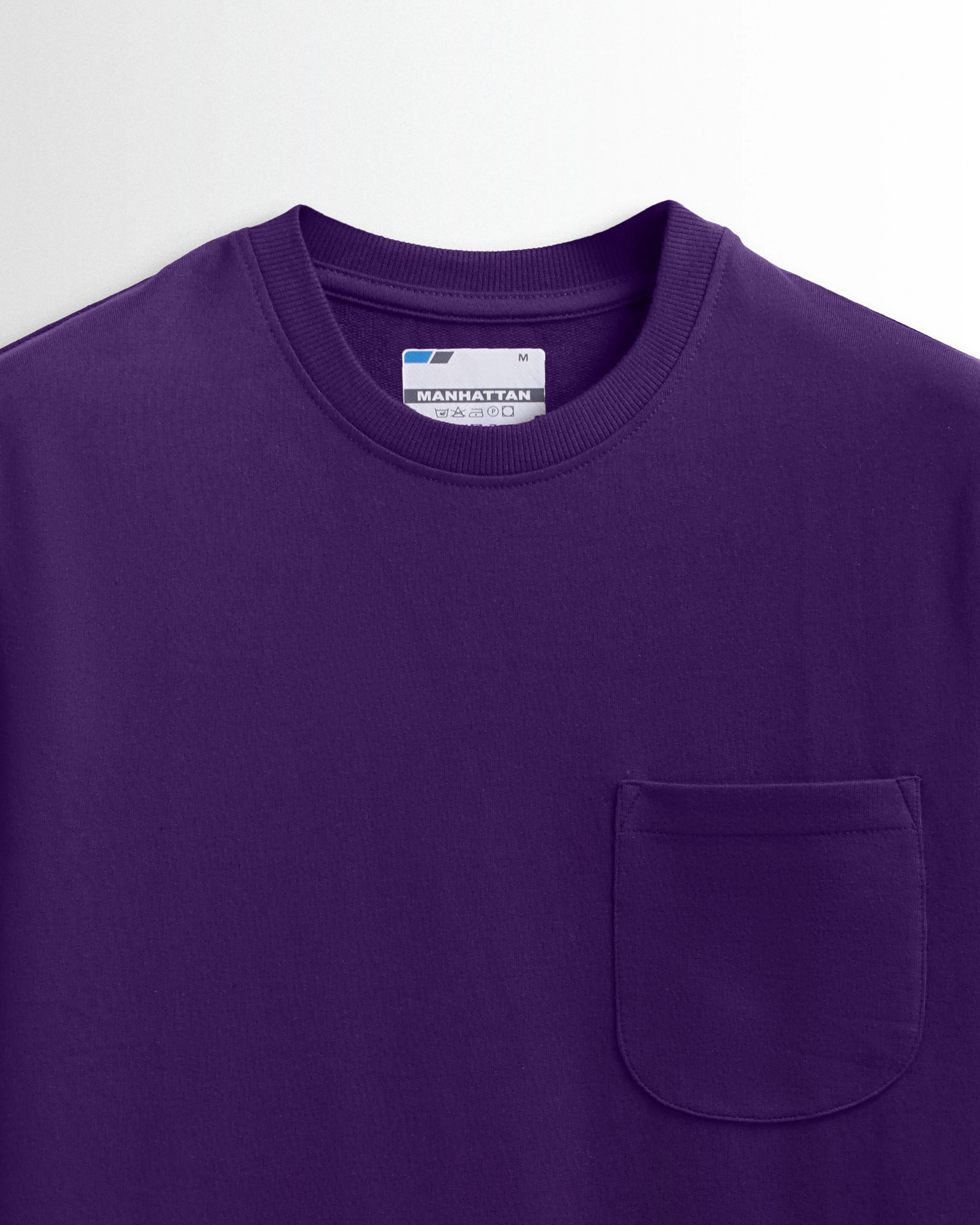 Premium Plain Pocket T Shirts Purple - Image 2