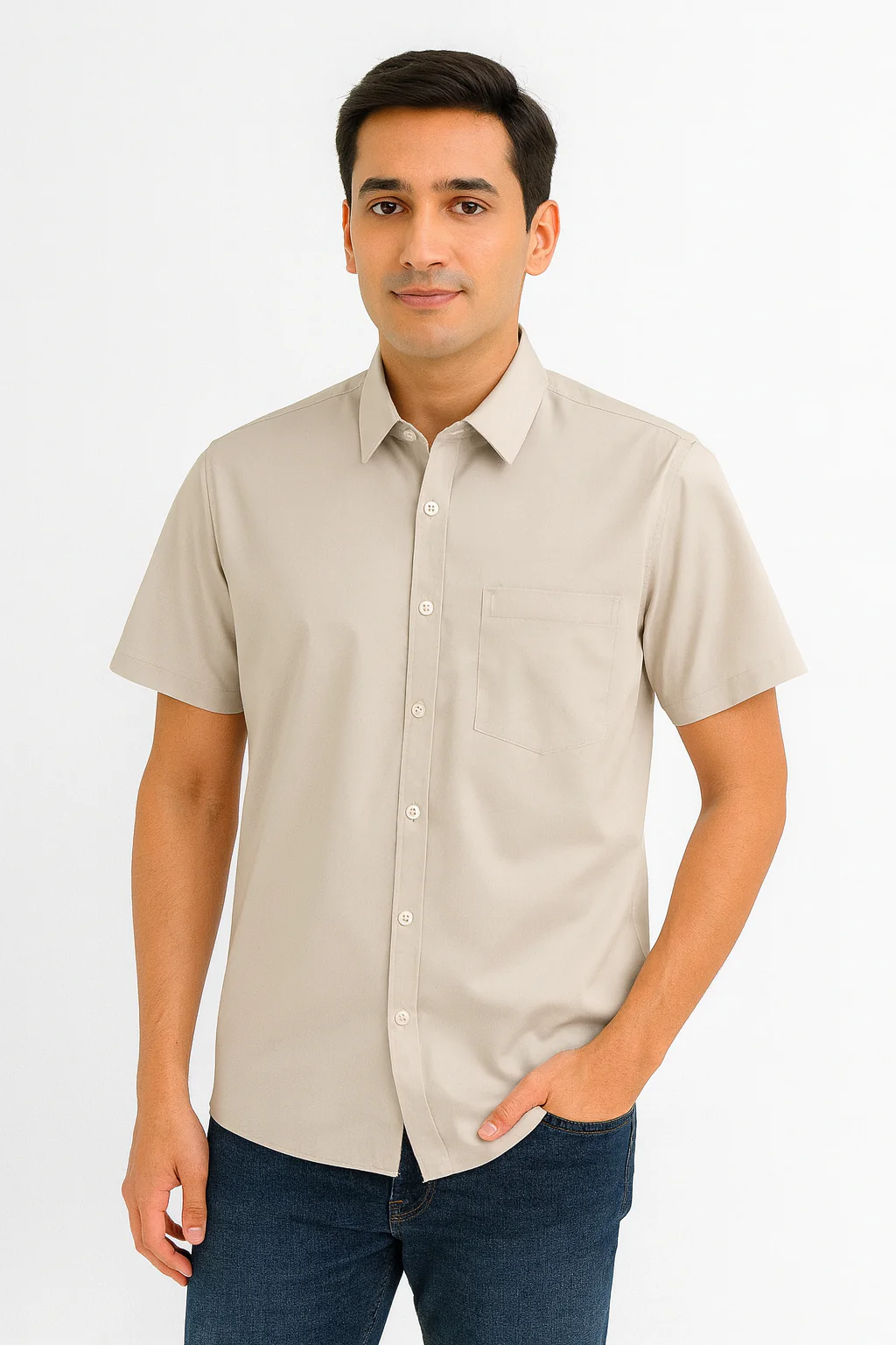 Pure Cotton Beige Shirts. - Image 3