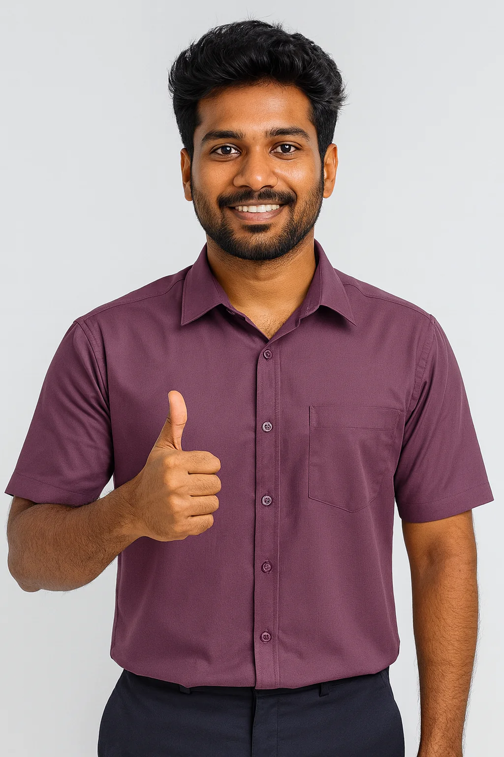 Pure Cotton Dark Purple Shirts. - Image 3