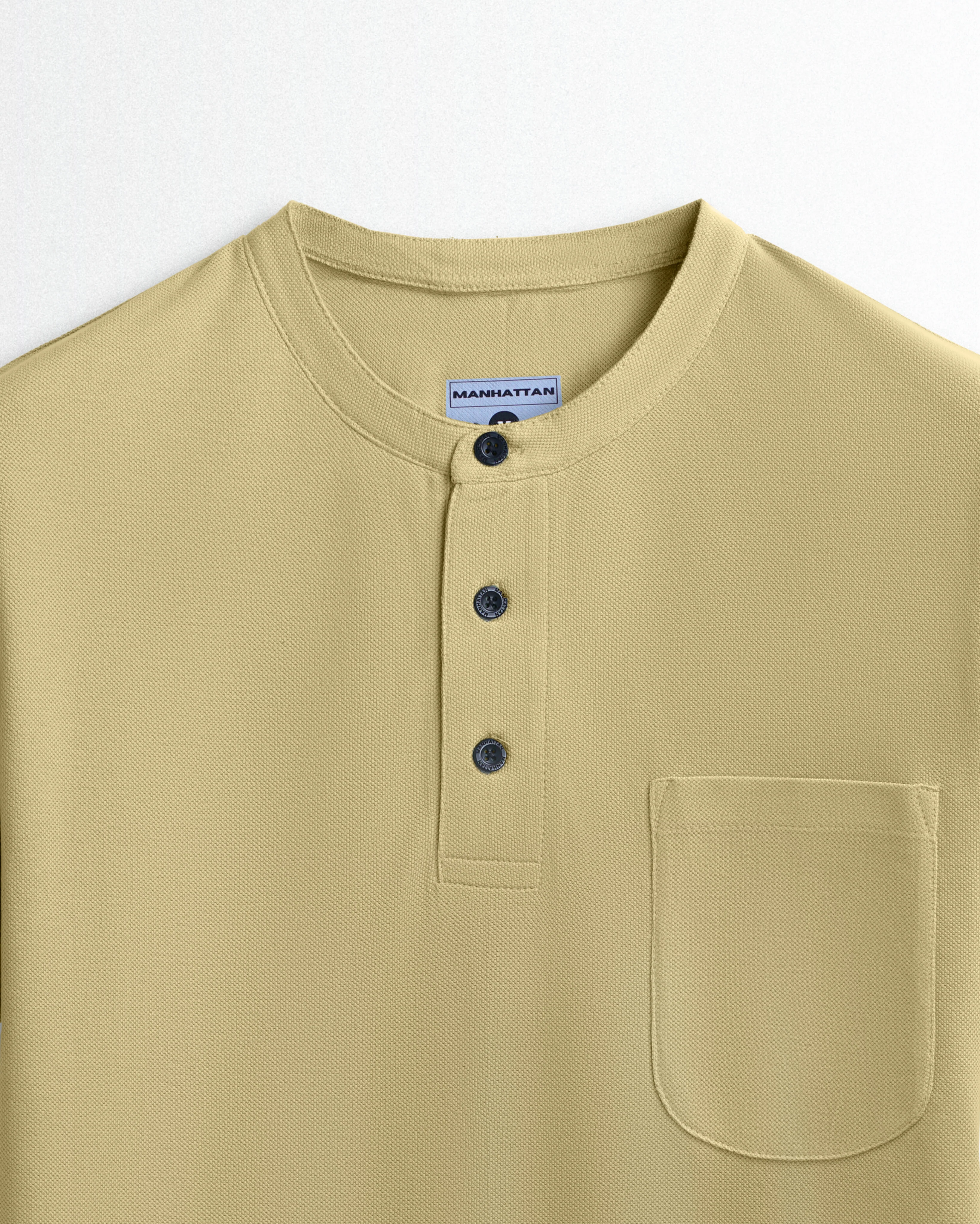 Pure Cotton Henley Pocket T shirts (Beach) - Image 2