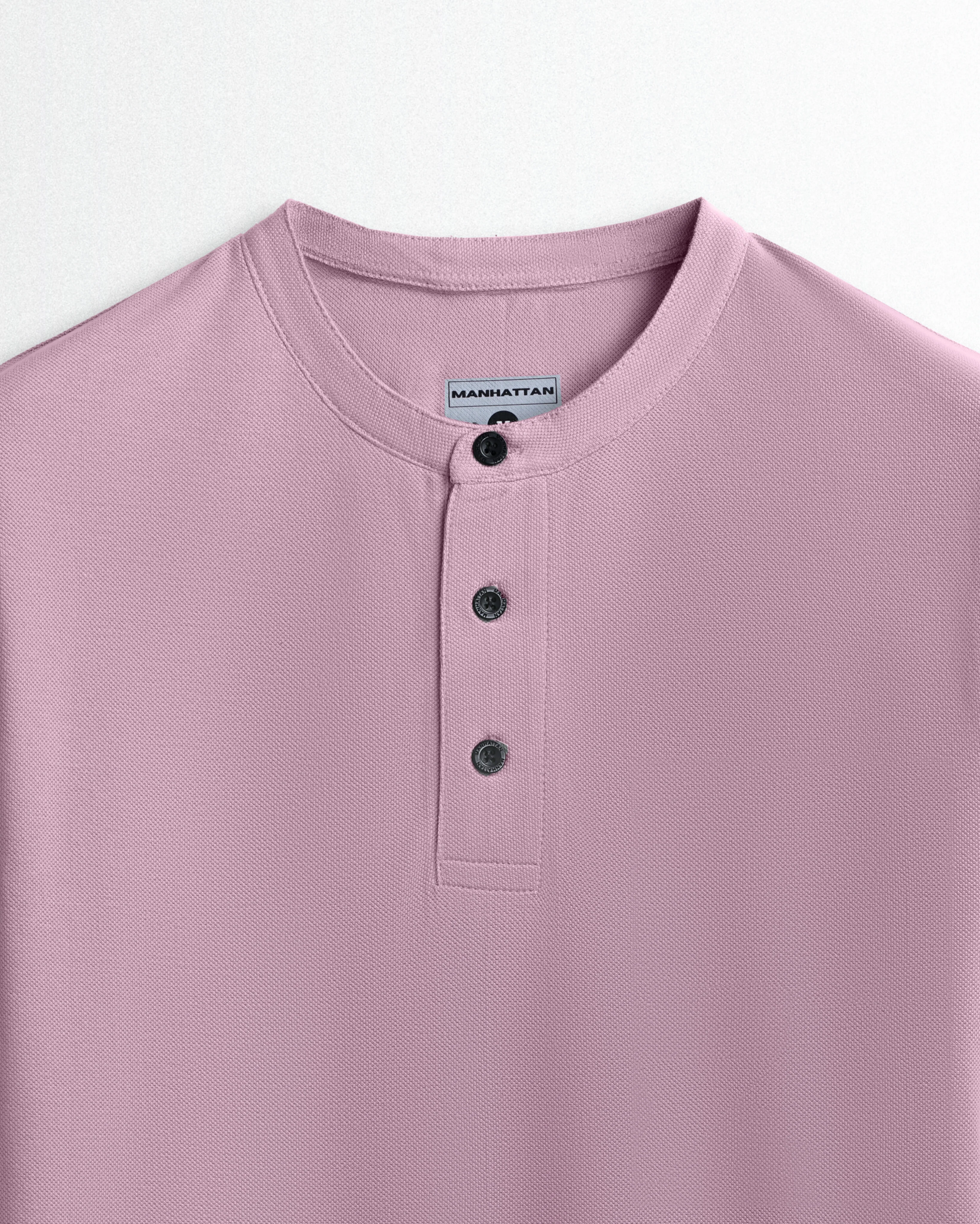 Pure Cotton Henley Without Pocket T Shirt (Soft Berry) - Image 2