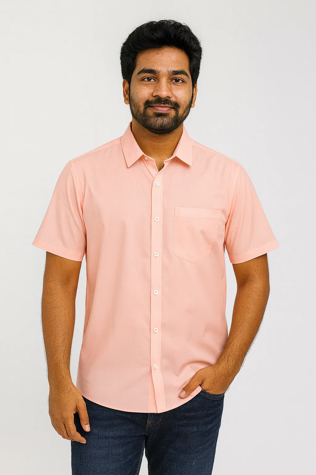 Pure Cotton Light Orange Shirt - Image 3