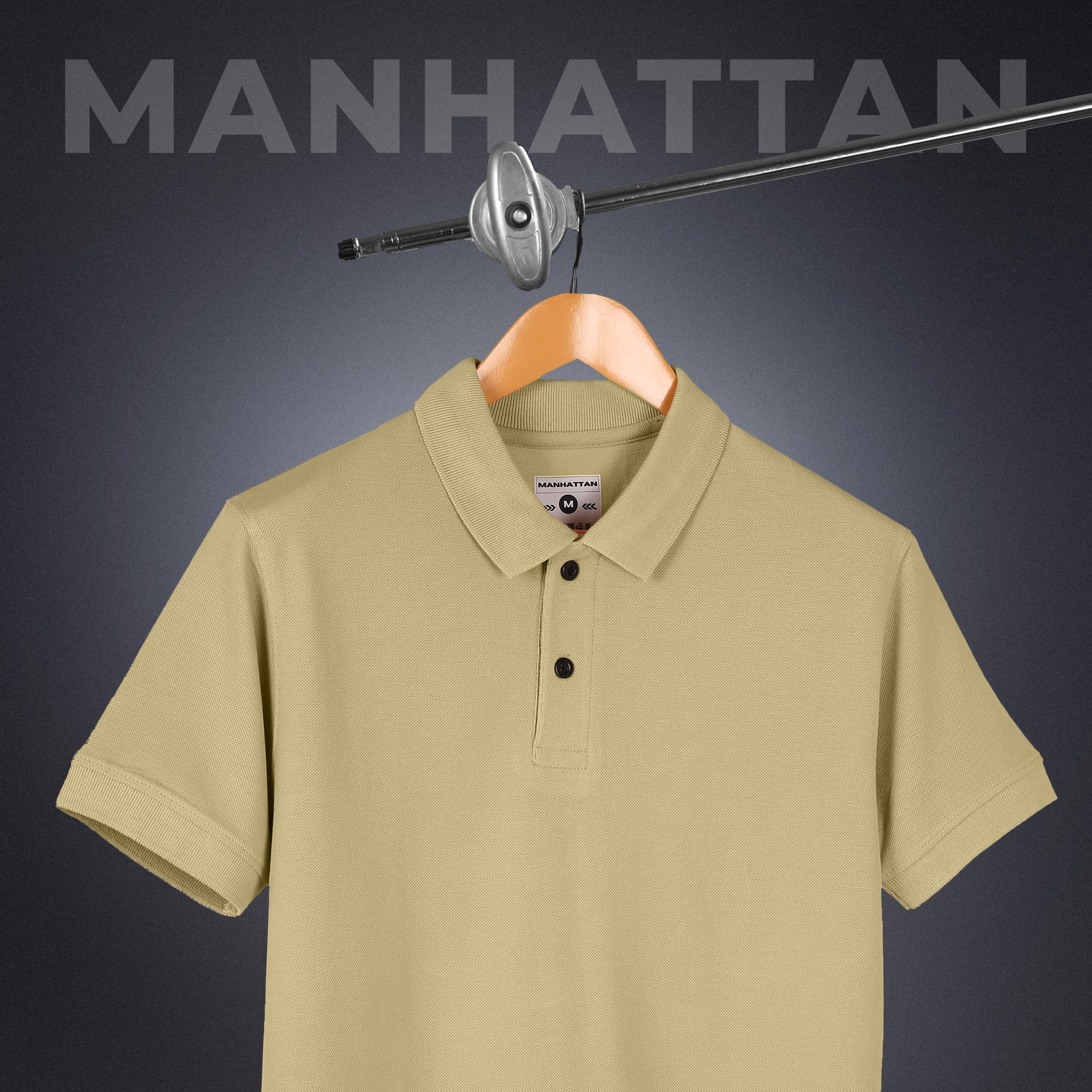 Pure Cotton Polo Plain T Shirts (Beach) Without Pocket - Image 2