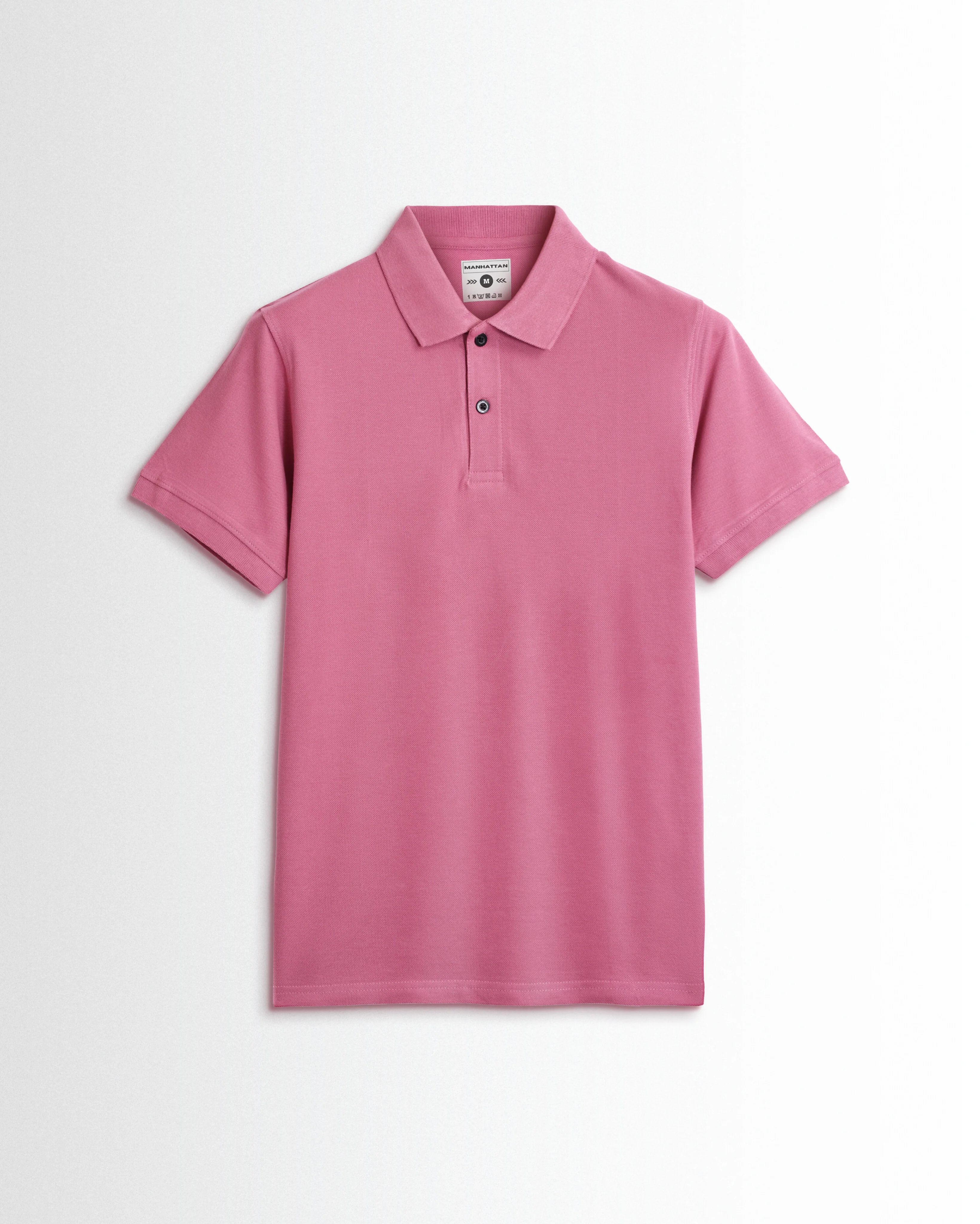 Pure Cotton Polo Plain T Shirts (Bubble Gum Pink) Without Pocket - Image 2