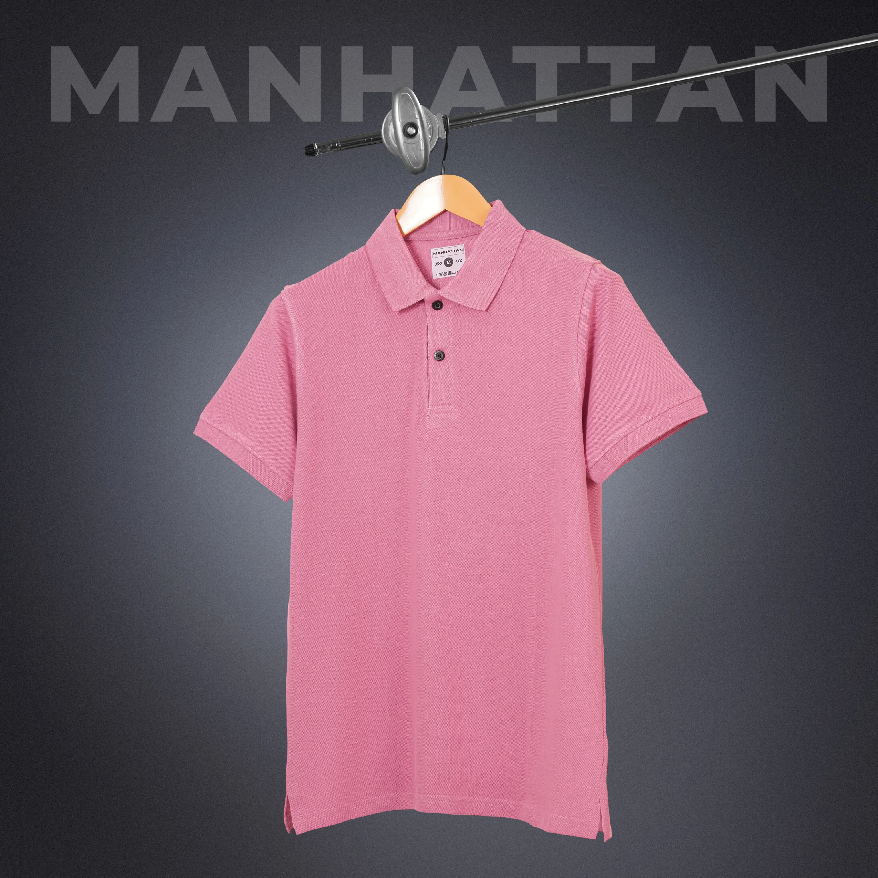 Pure Cotton Polo Plain T Shirts (Bubble Gum Pink) Without Pocket - Image 4