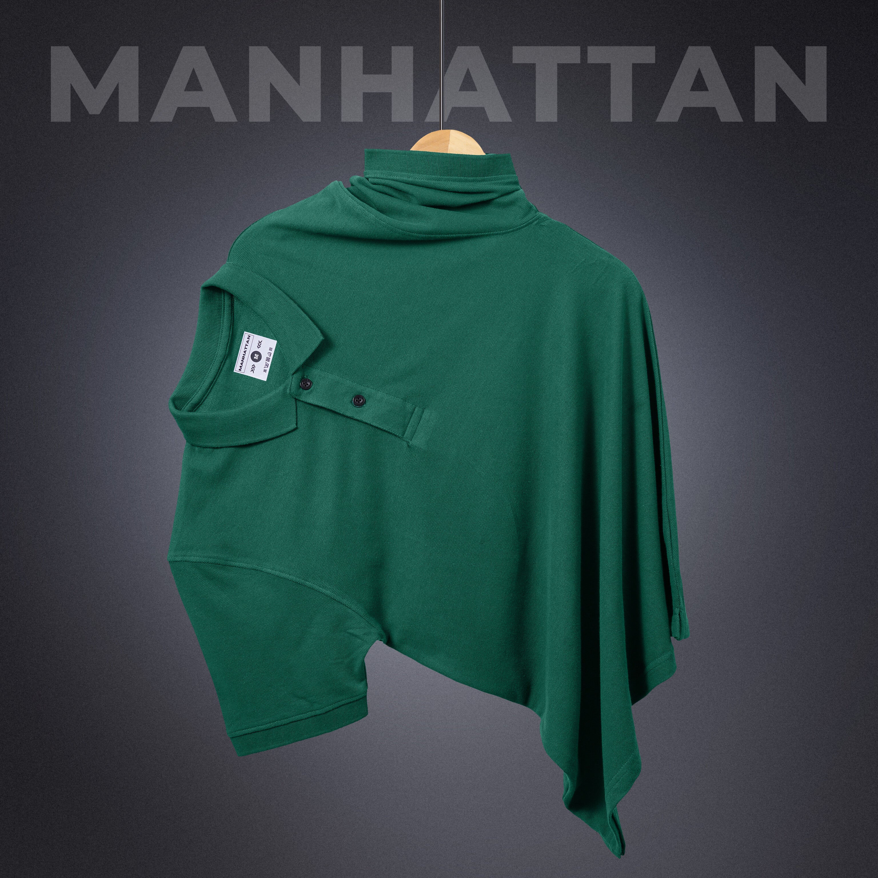 Pure Cotton Polo Plain T Shirts (Forest Green) Without Pocket - Image 2