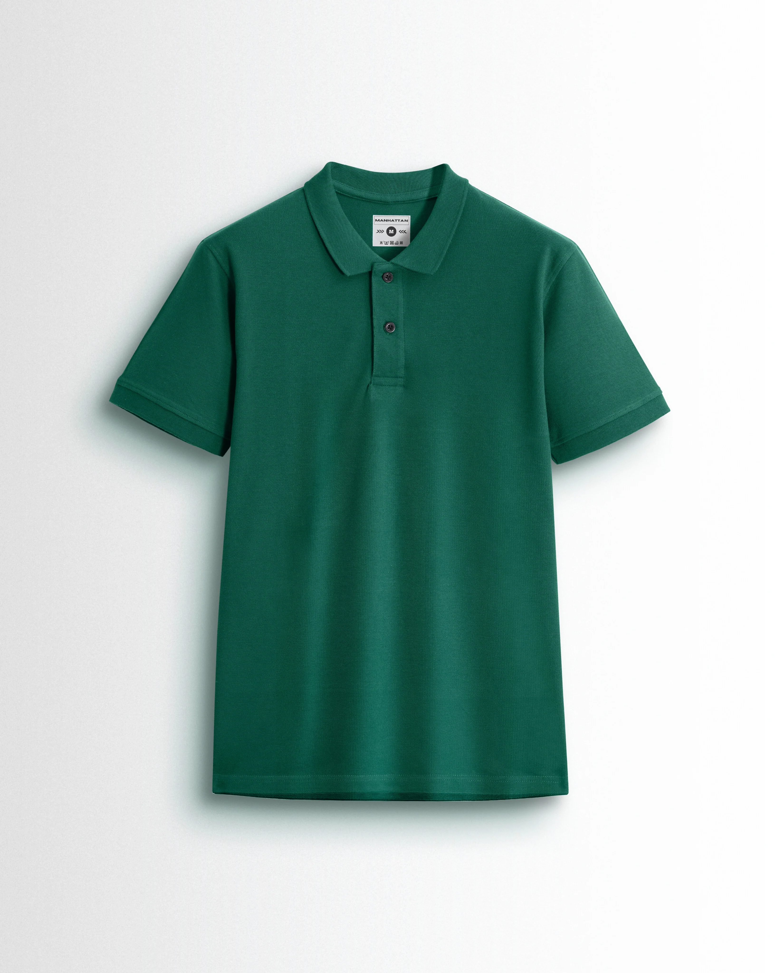 Pure Cotton Polo Plain T Shirts (Forest Green) Without Pocket - Image 3