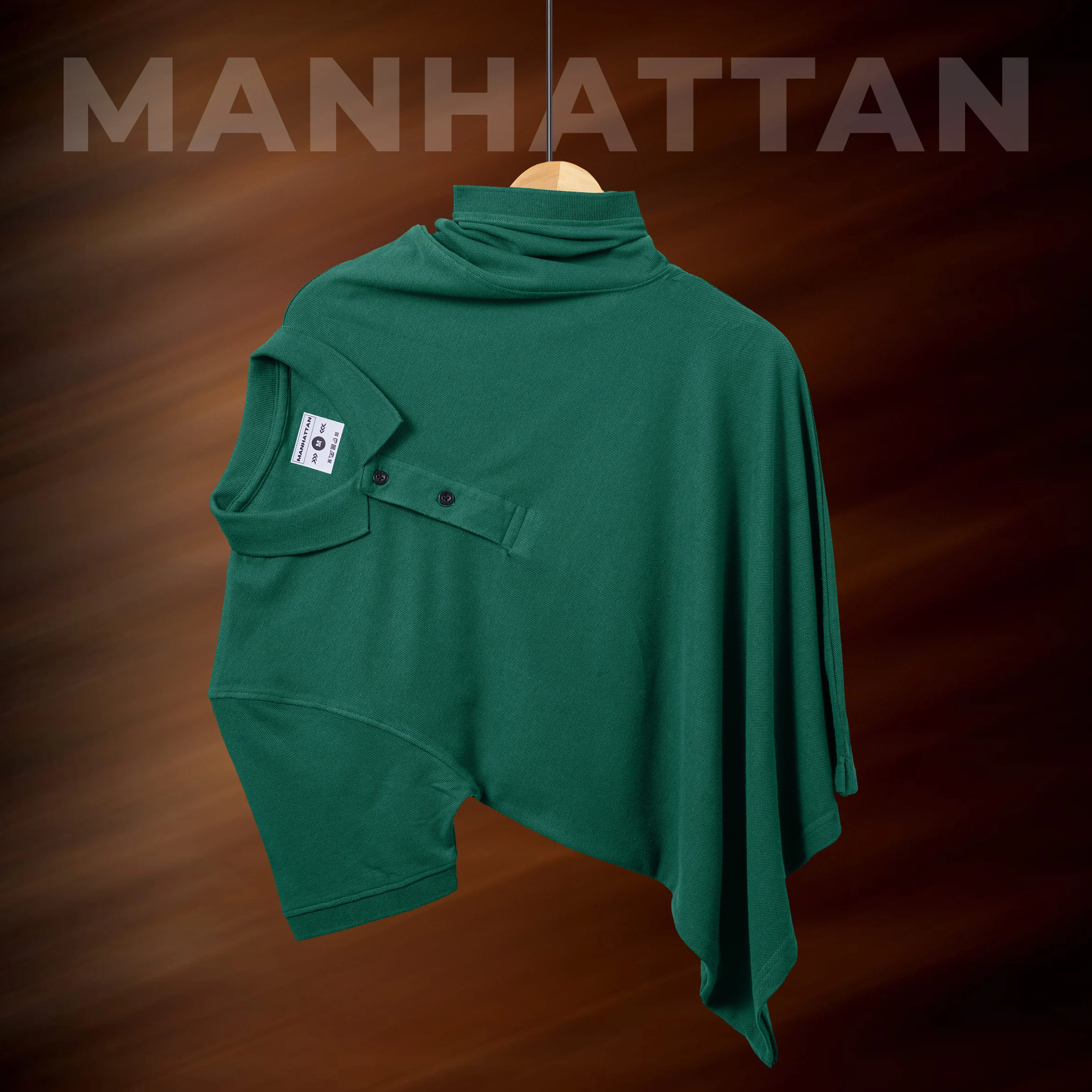 Pure Cotton Polo Plain T Shirts (Forest Green) Without Pocket - Image 4