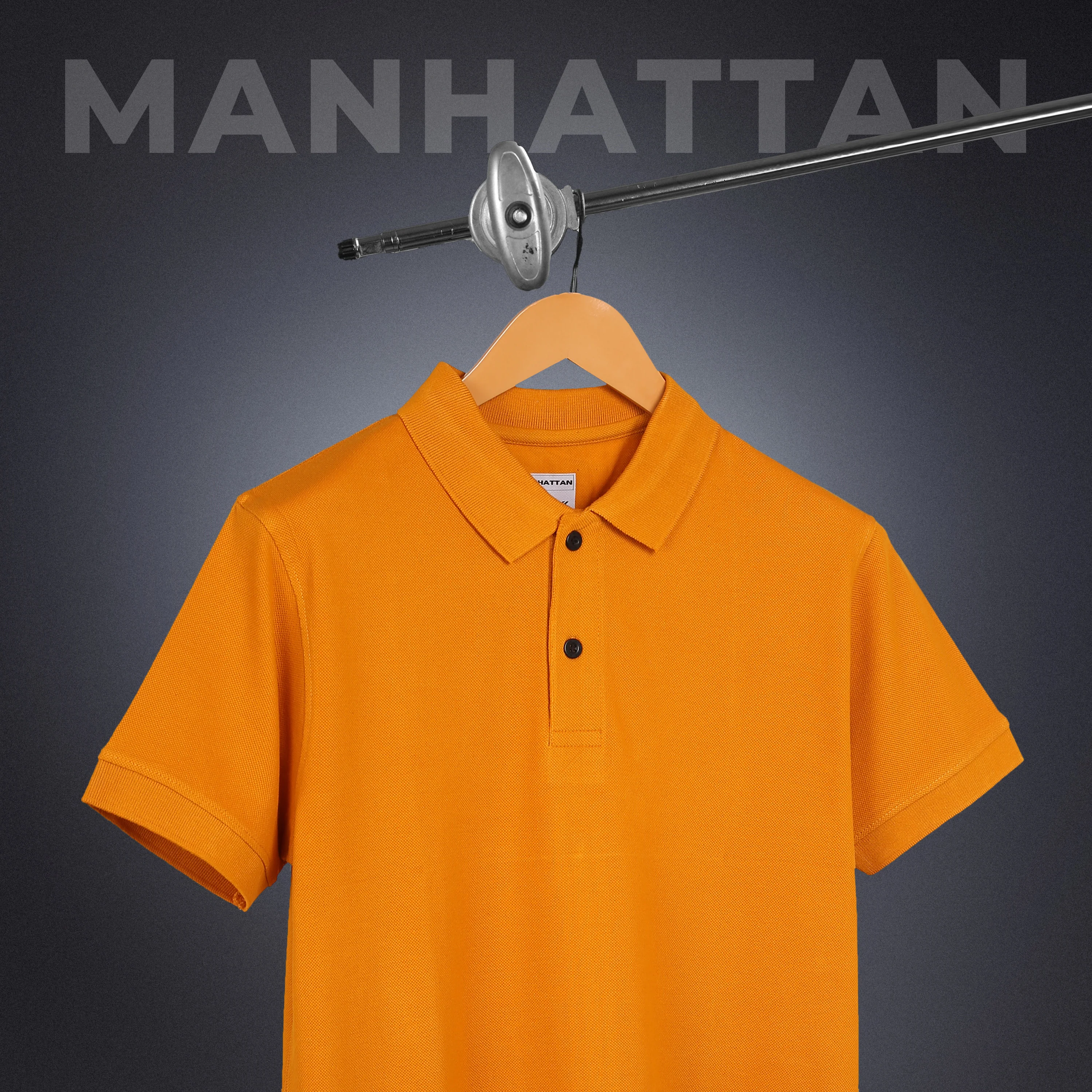 Pure Cotton Polo Plain T Shirts (Golden Mustard) Without Pocket - Image 4