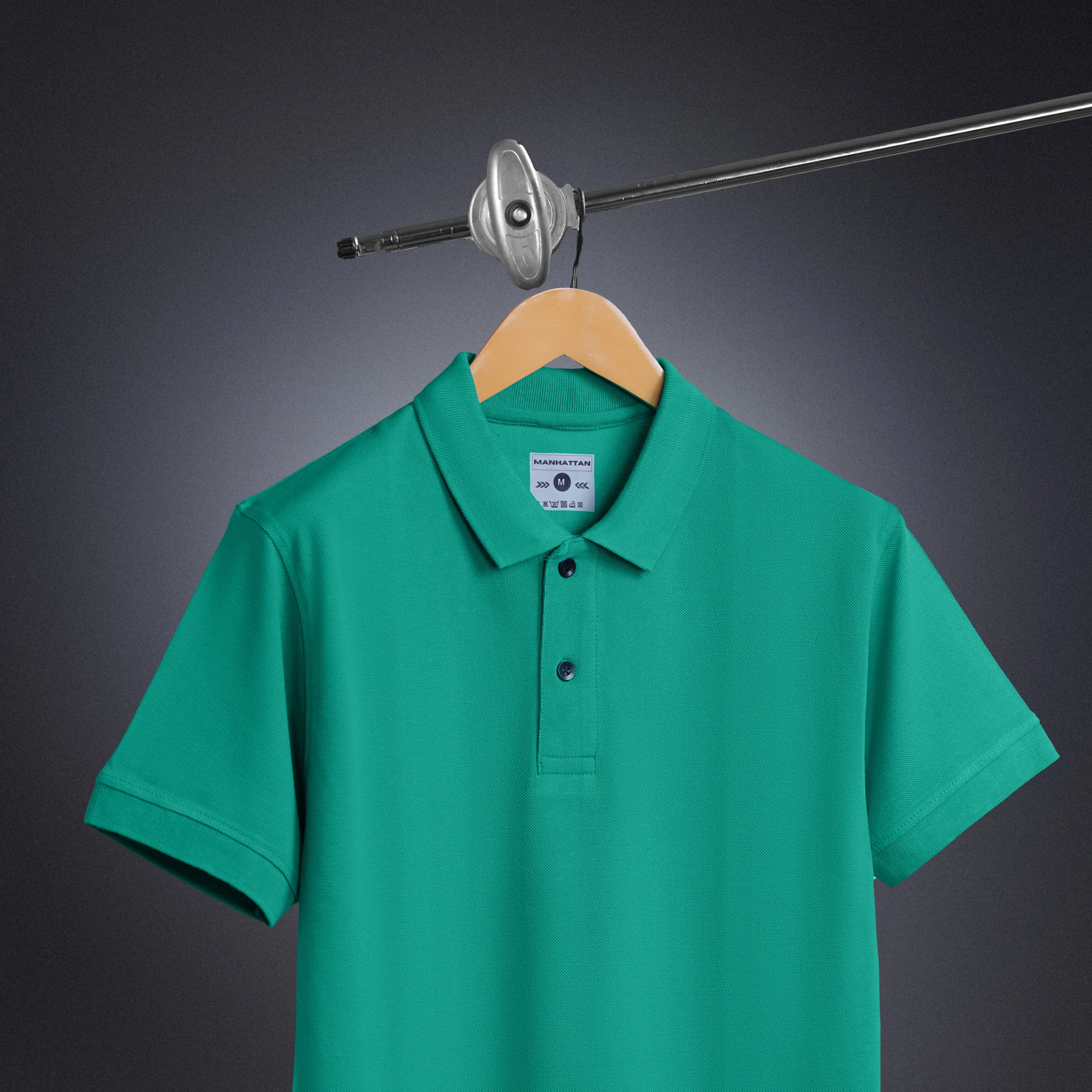 Pure Cotton Polo Plain T Shirts (Jade Green) Without Pocket - Image 4