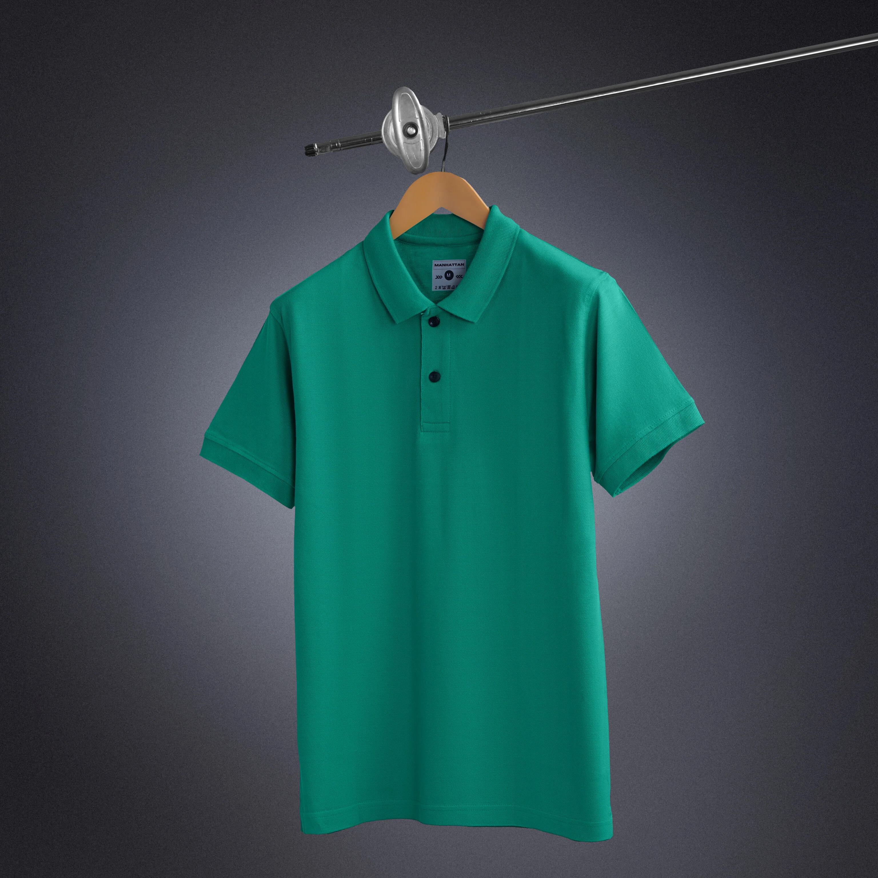 Pure Cotton Polo Plain T Shirts (Jade Green) Without Pocket - Image 5