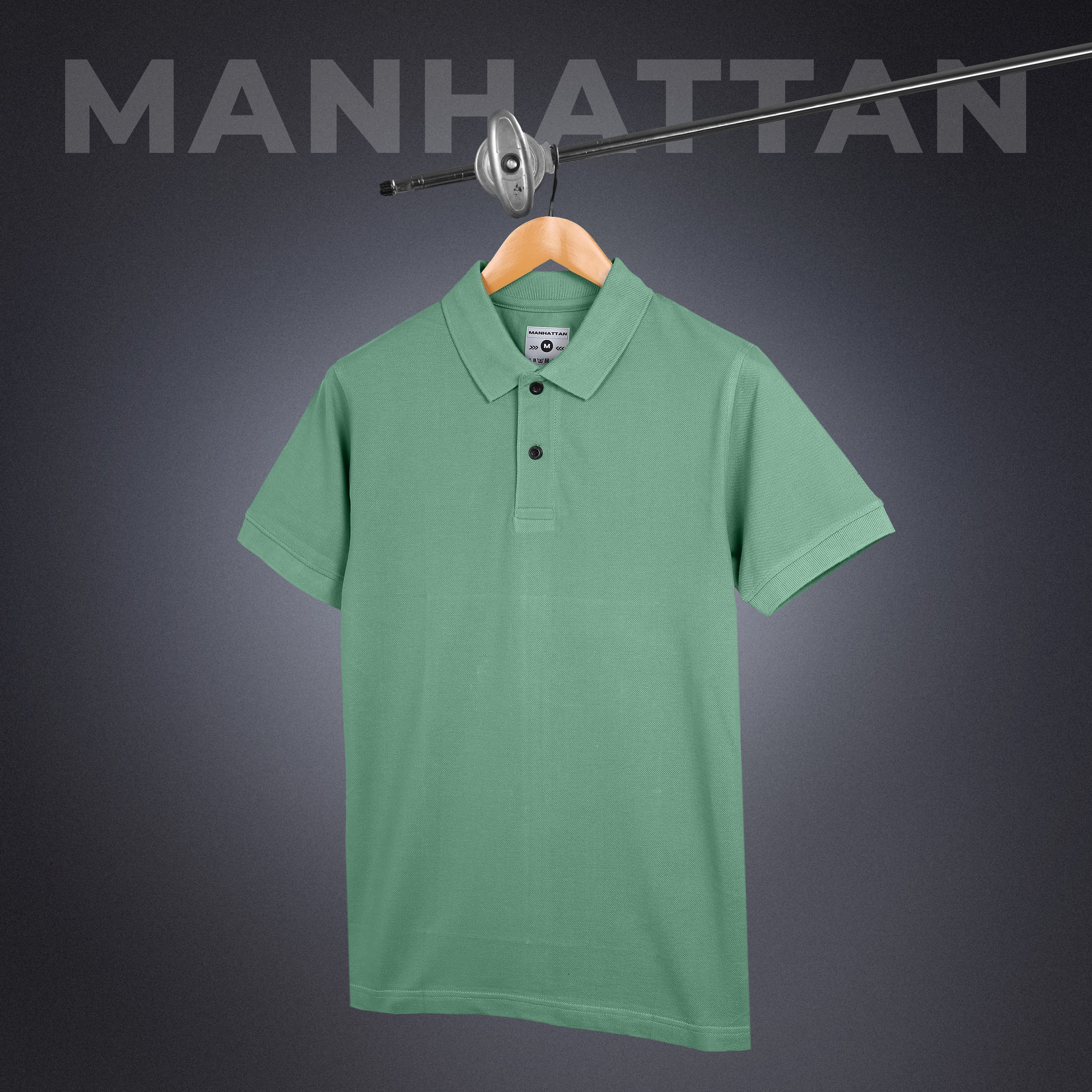 Pure Cotton Polo Plain T Shirts (Olive Green) Without Pocket - Image 3