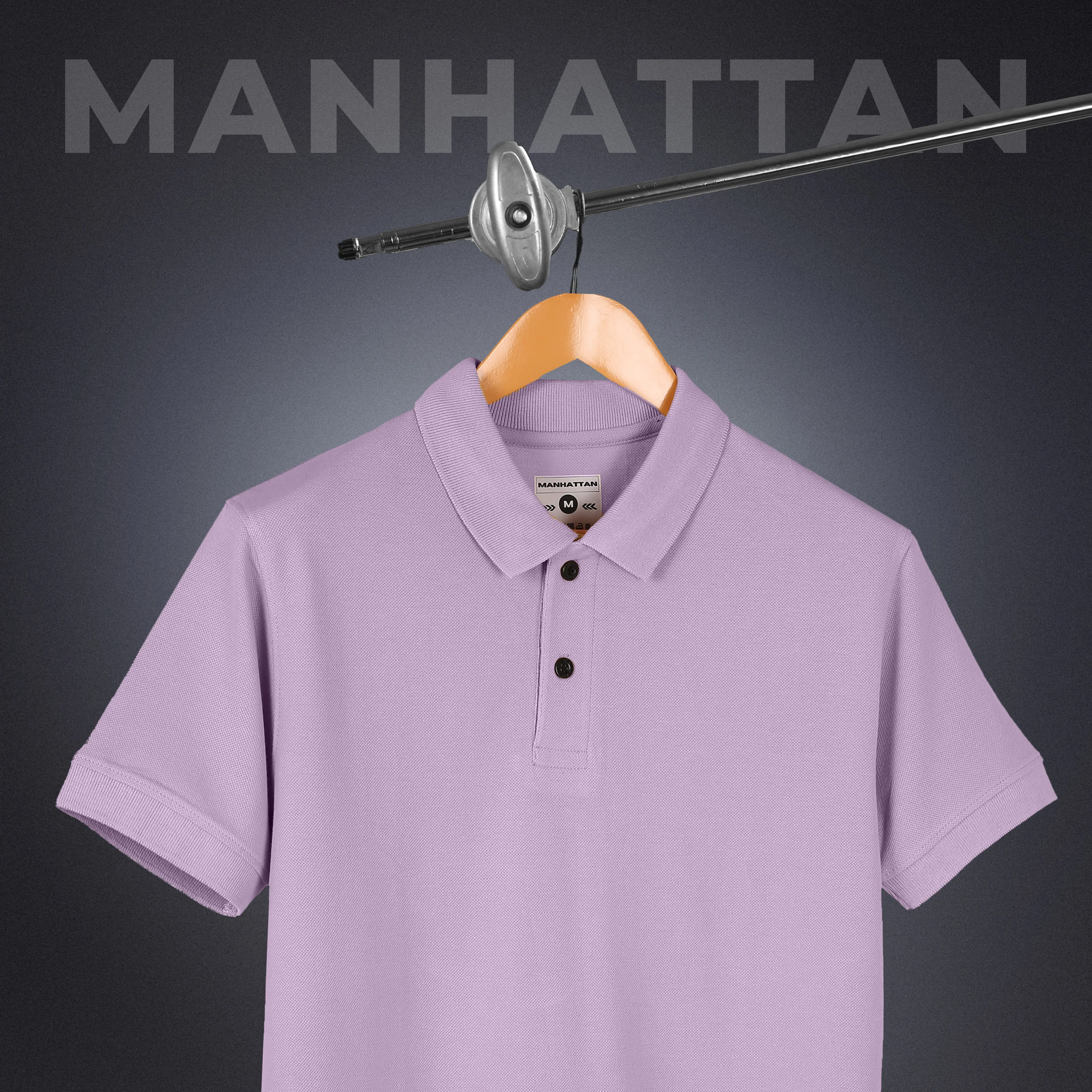 Pure Cotton Polo Plain T Shirts (Pearl Pink) Without Pocket - Image 3