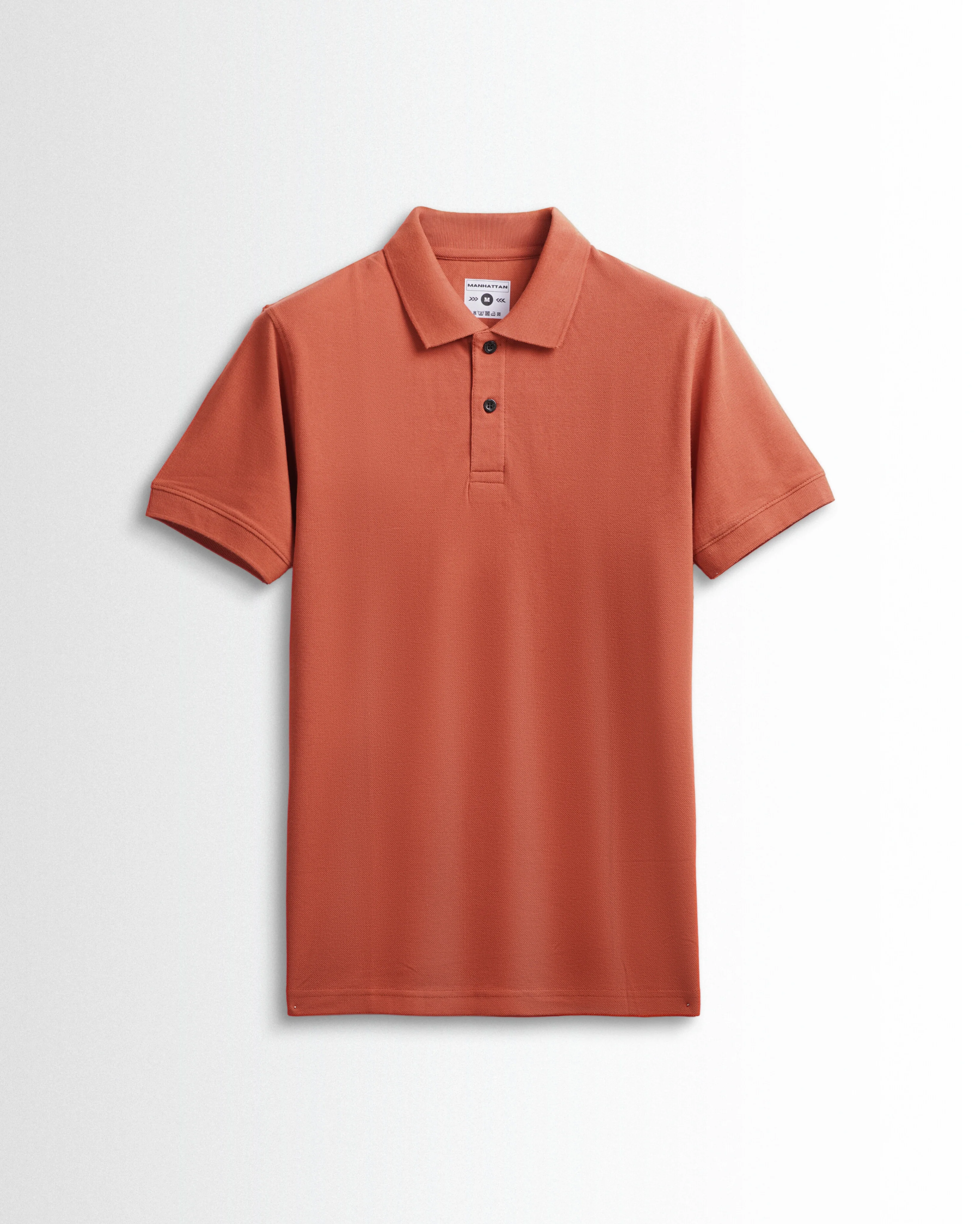 Pure Cotton Polo Plain T Shirts (Rust) Without Pocket - Image 2