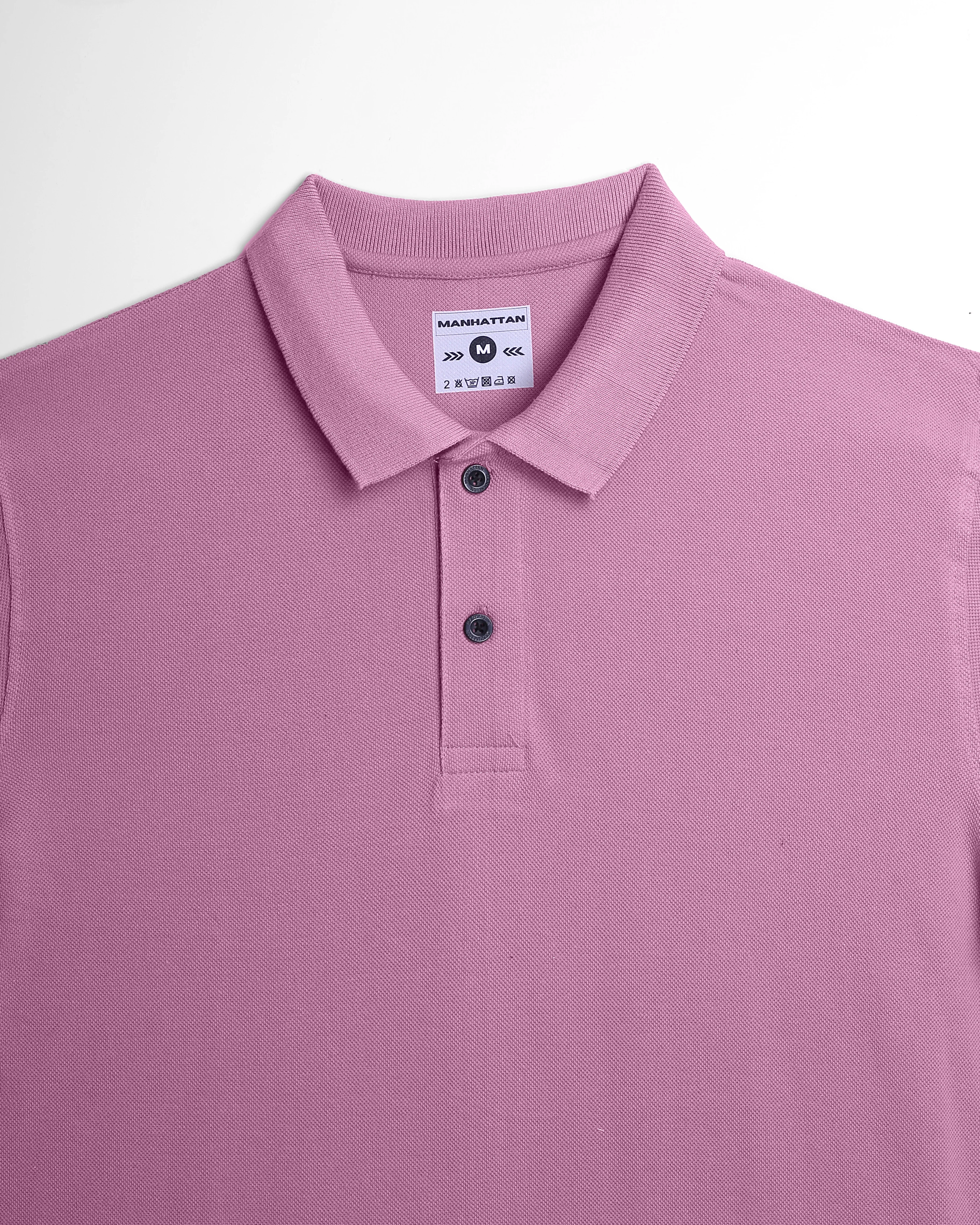 Pure Cotton Polo Plain T Shirts (Soft Berry) Without Pocket - Image 2