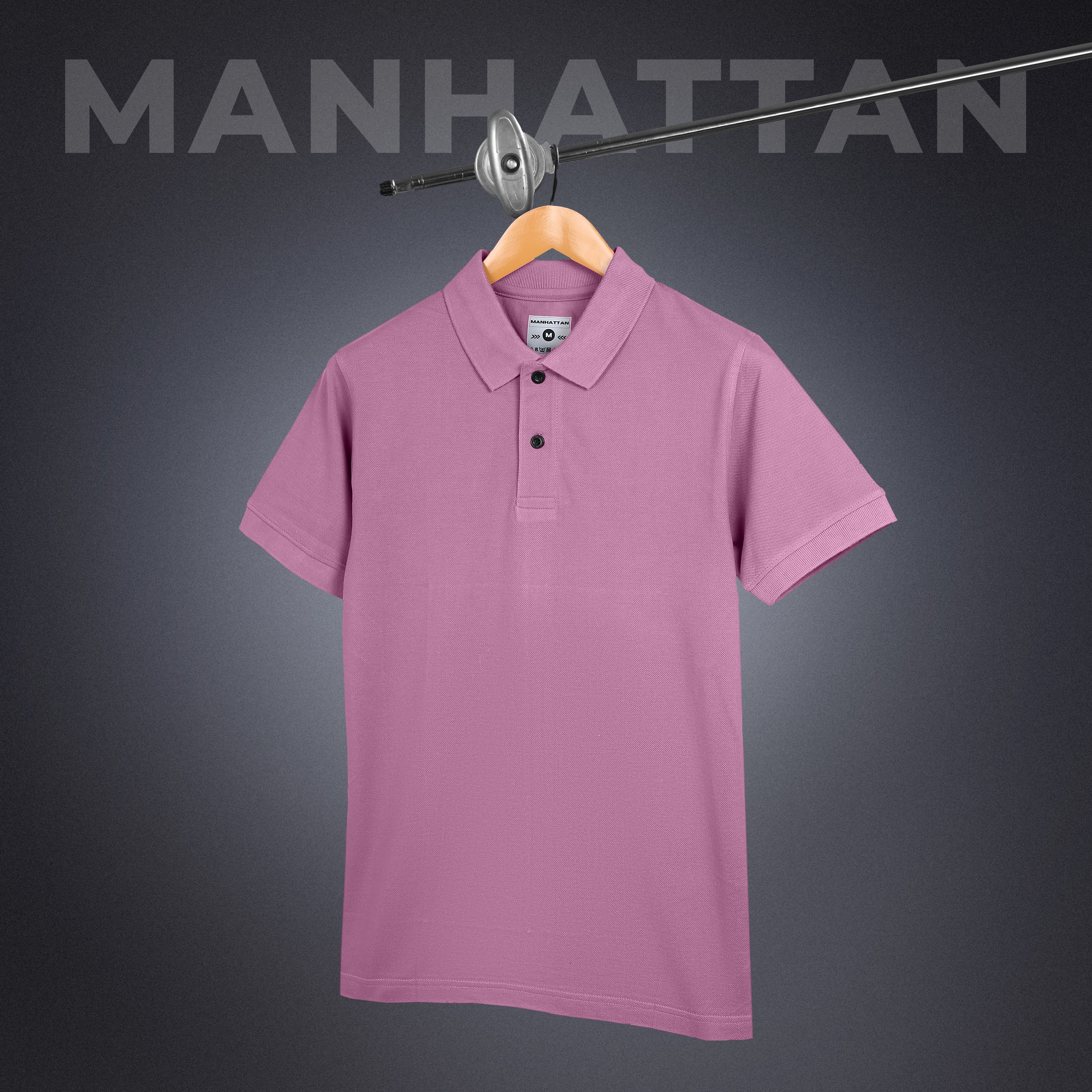 Pure Cotton Polo Plain T Shirts (Soft Berry) Without Pocket - Image 3
