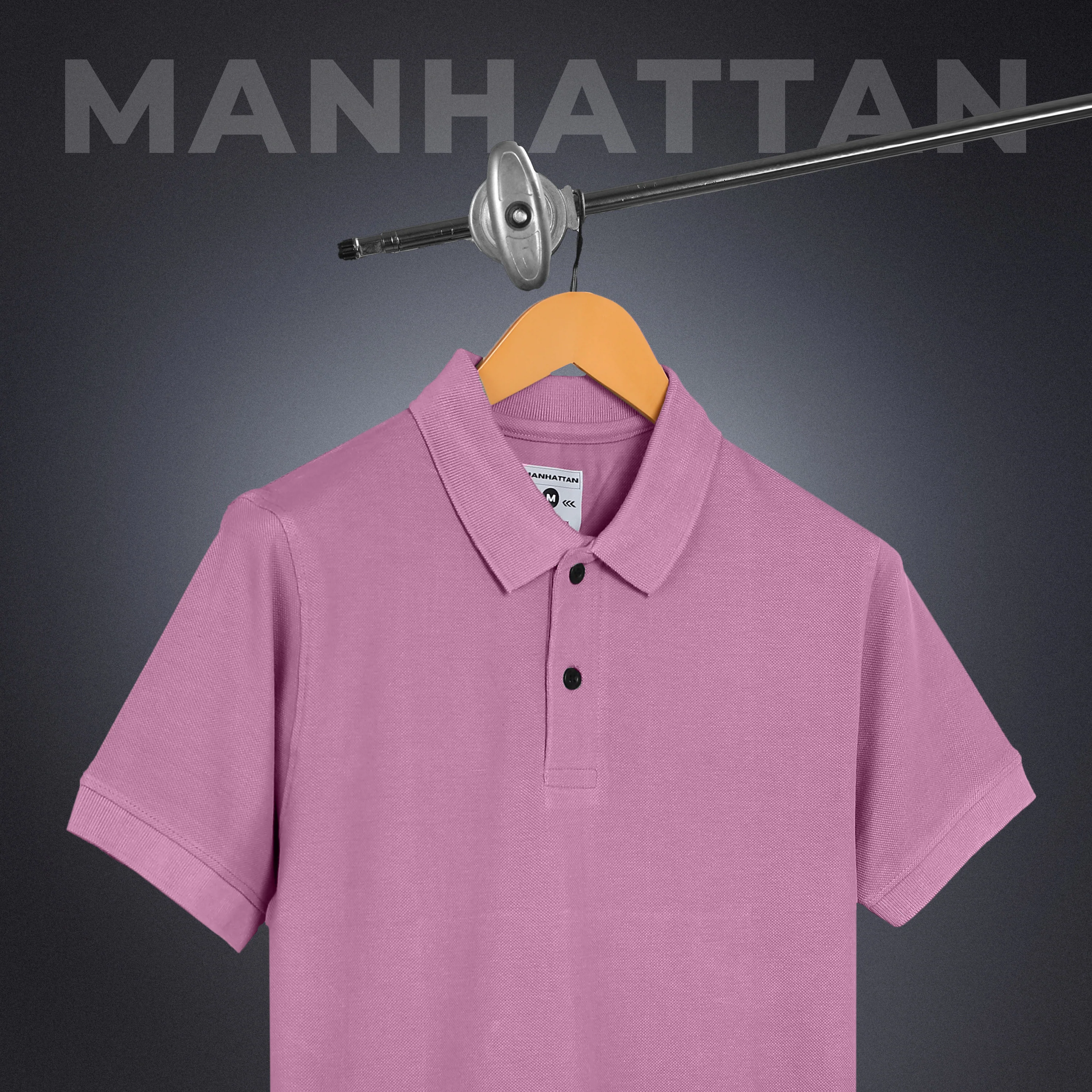 Pure Cotton Polo Plain T Shirts (Soft Berry) Without Pocket - Image 4